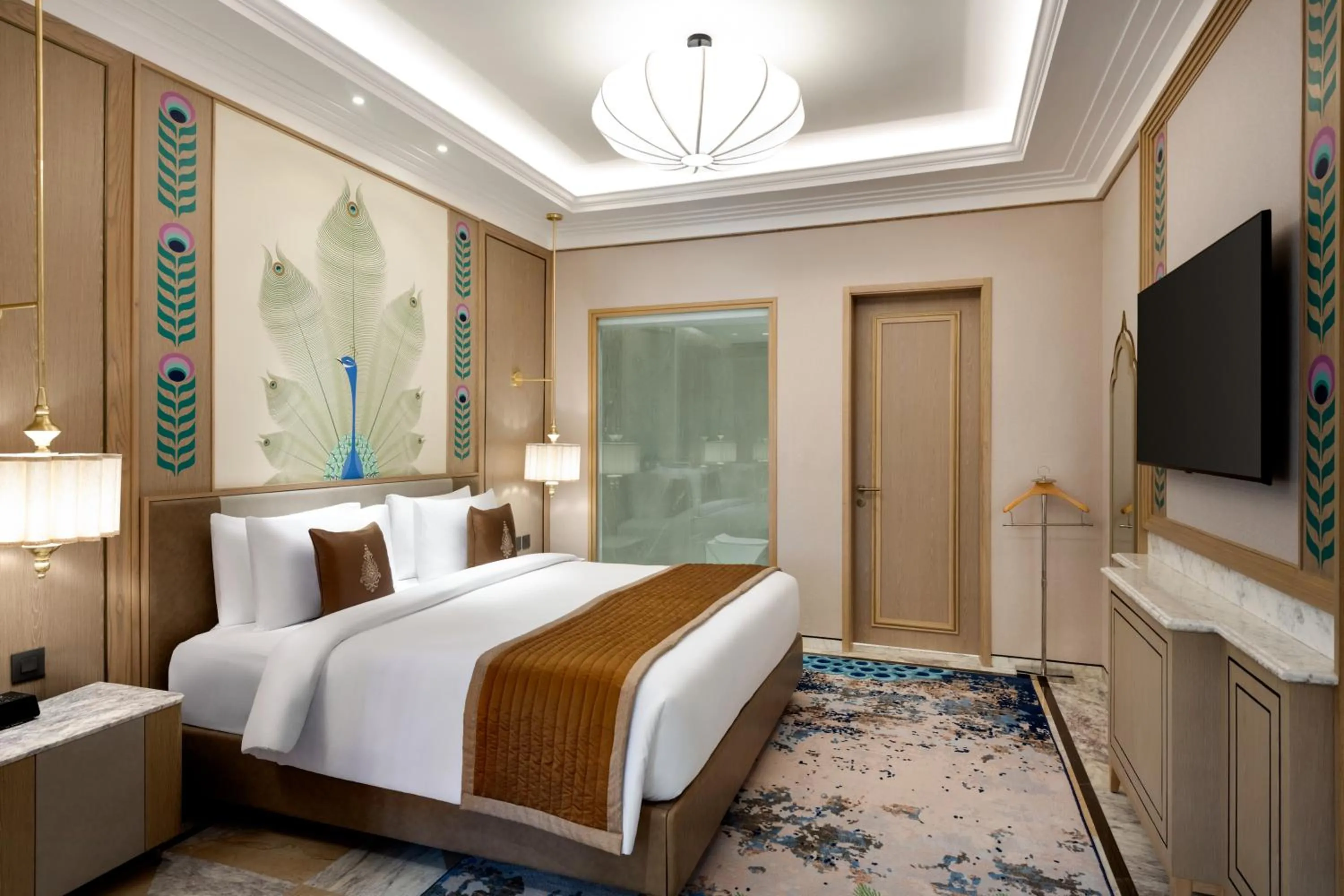 Guests, Bed in Wyndham Grand Udaipur Fateh Sagar Lake - Pure Vegetarian Resort