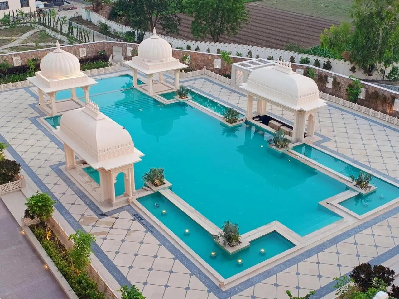 Pool view in Wyndham Grand Udaipur Fateh Sagar Lake - Pure Vegetarian Resort