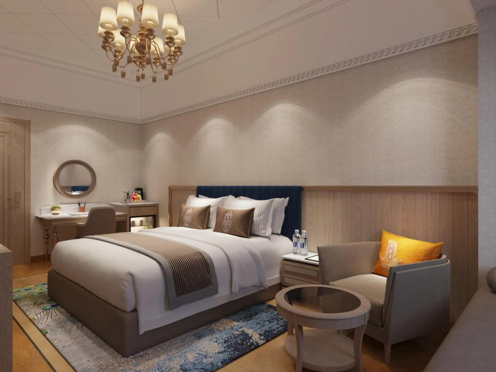 Bedroom, Bed in Wyndham Grand Udaipur Fateh Sagar Lake - Pure Vegetarian Resort