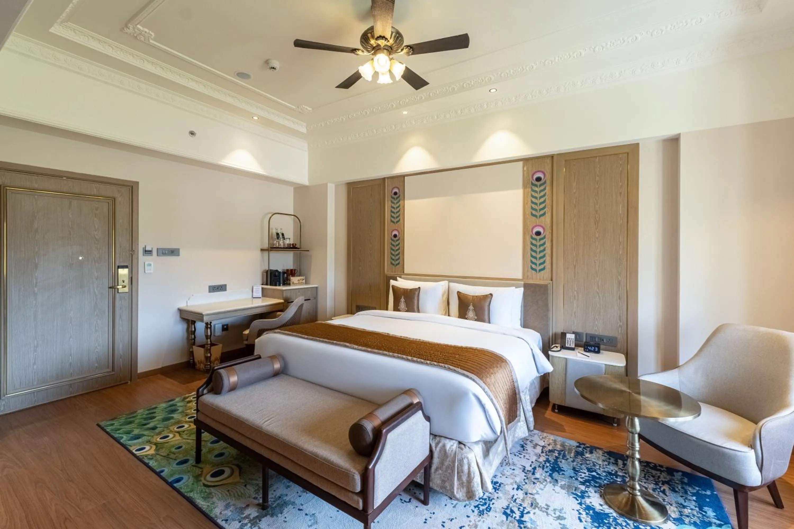 Photo of the whole room, Bed in Wyndham Grand Udaipur Fateh Sagar Lake - Pure Vegetarian Resort