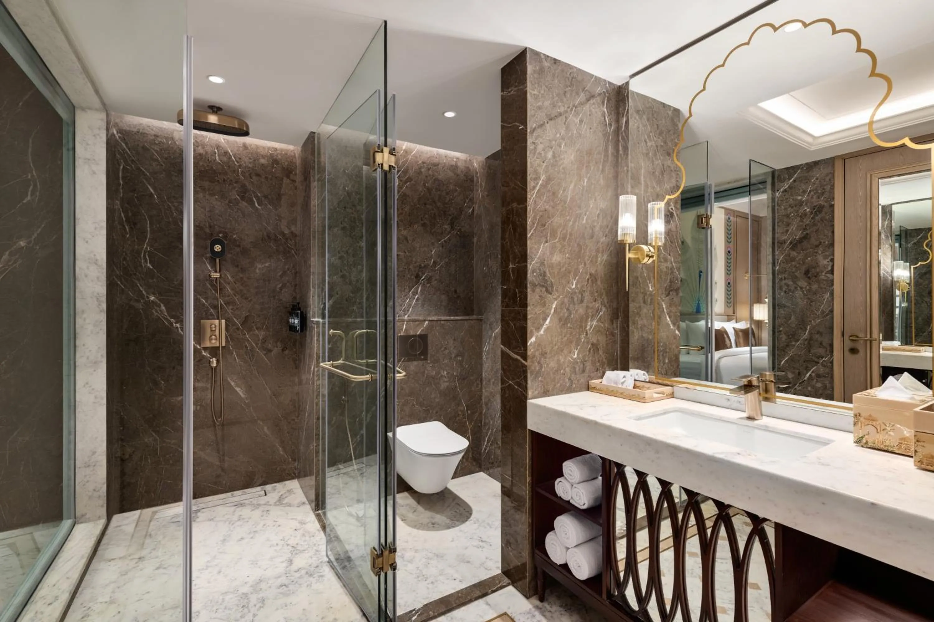 Bathroom in Wyndham Grand Udaipur Fateh Sagar Lake - Pure Vegetarian Resort