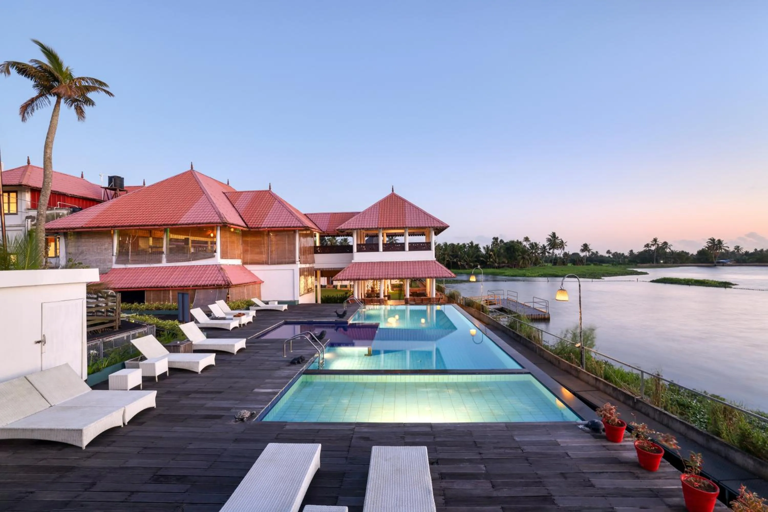 Pool view in Alaya Stays Paloma Backwater Resort