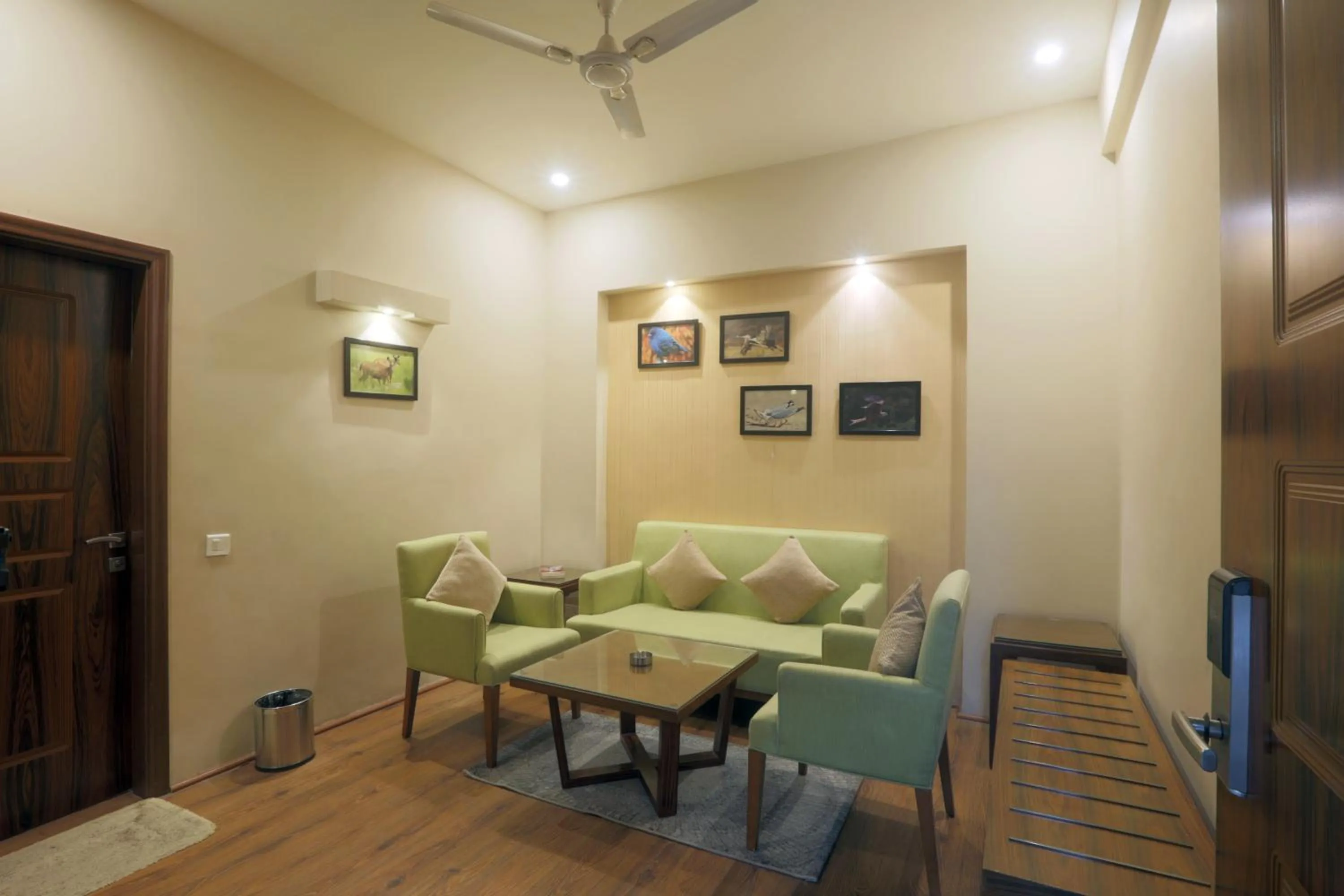 Seating area in Resort De Coracao - Corbett , Uttarakhand