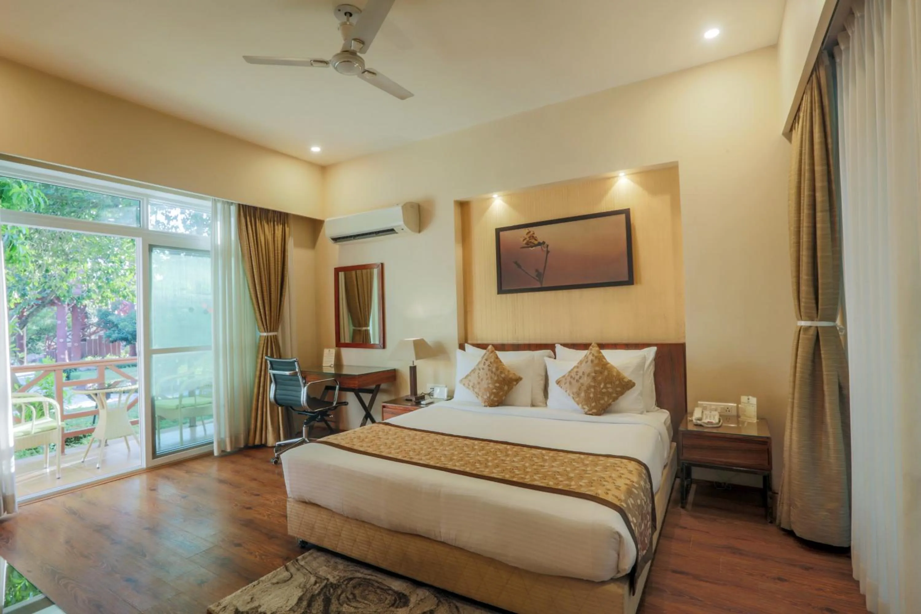 Balcony/Terrace, Bed in Resort De Coracao - Corbett , Uttarakhand