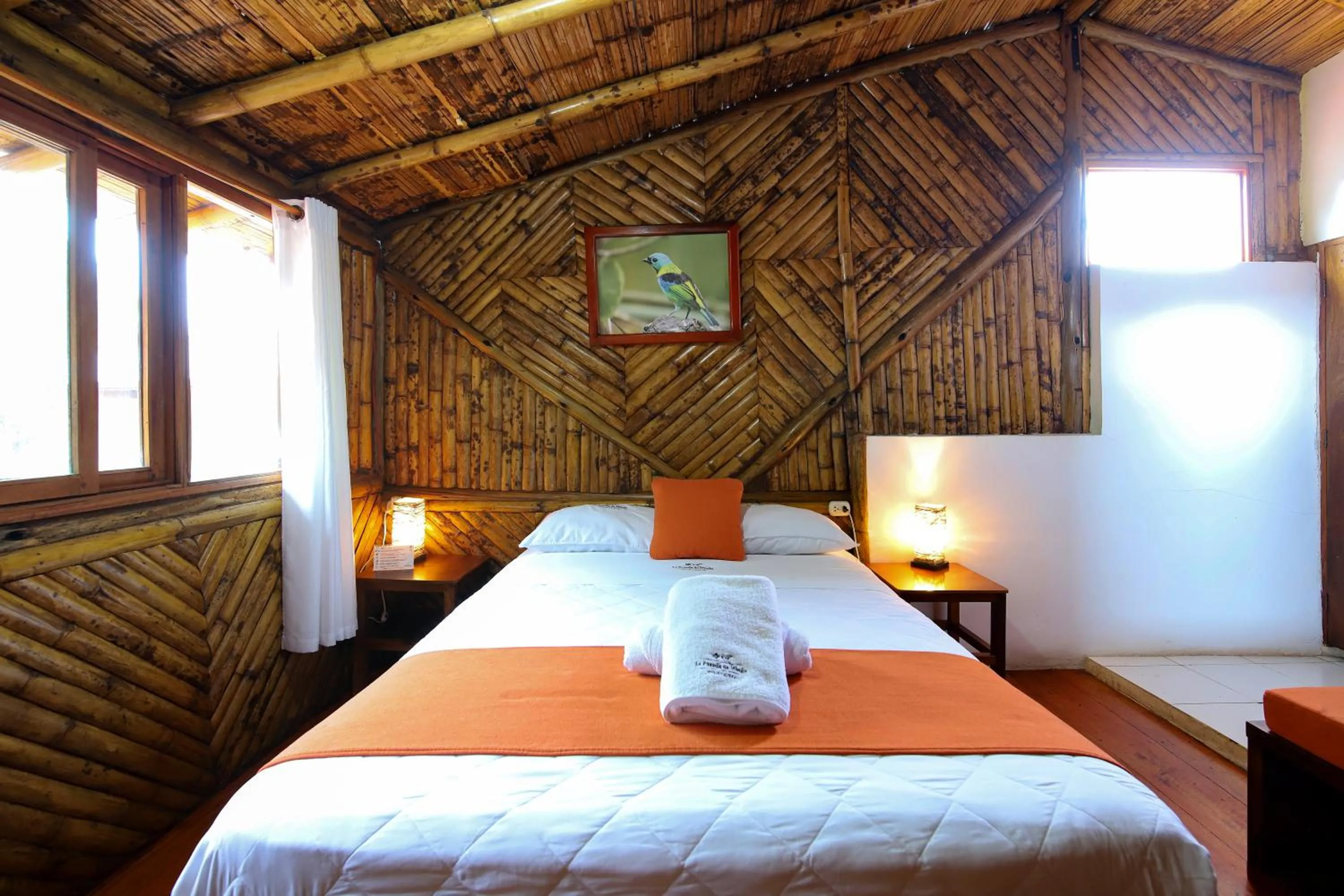 Bed in La Posada de Mindo