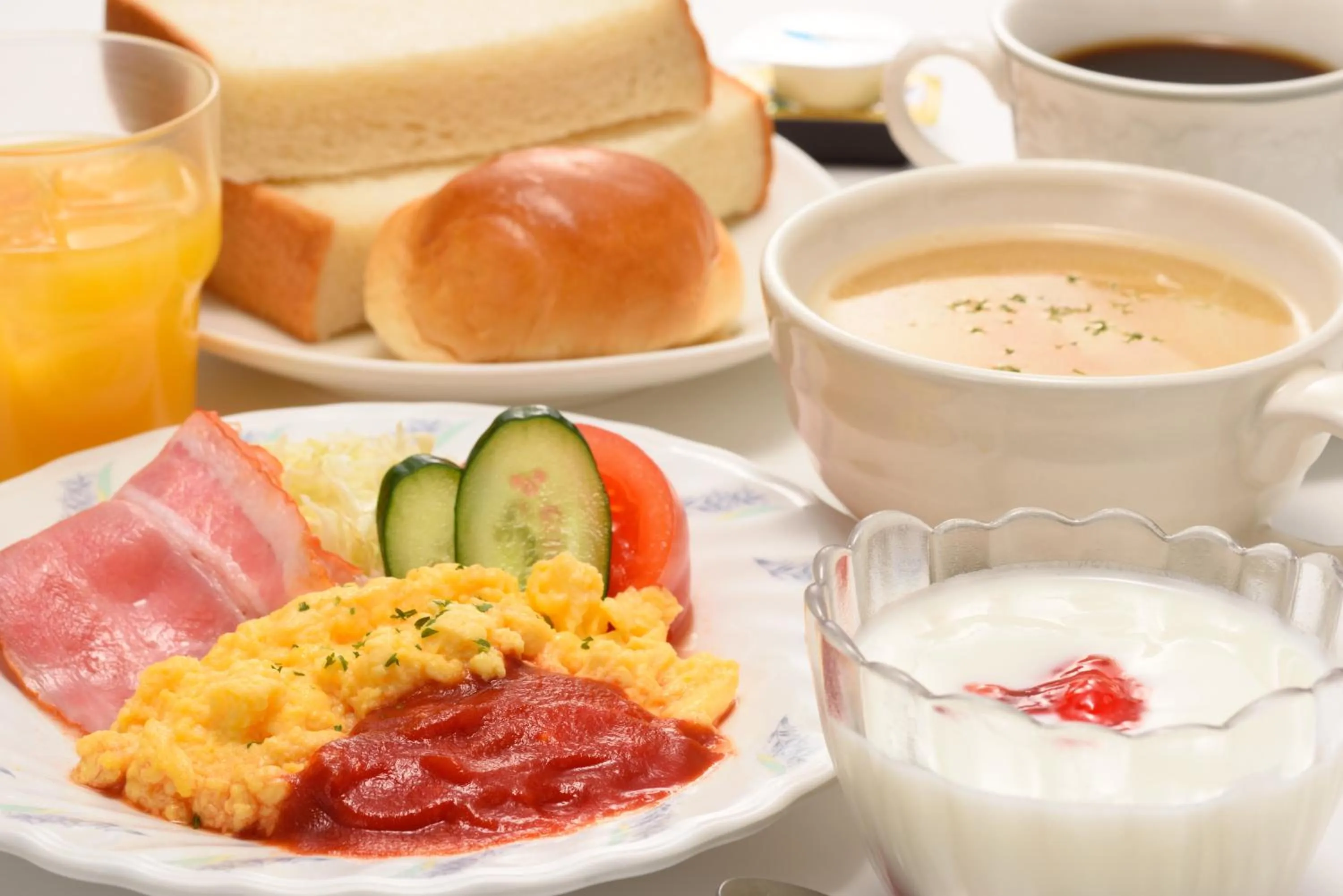 American breakfast in Green Hotel Kitakami