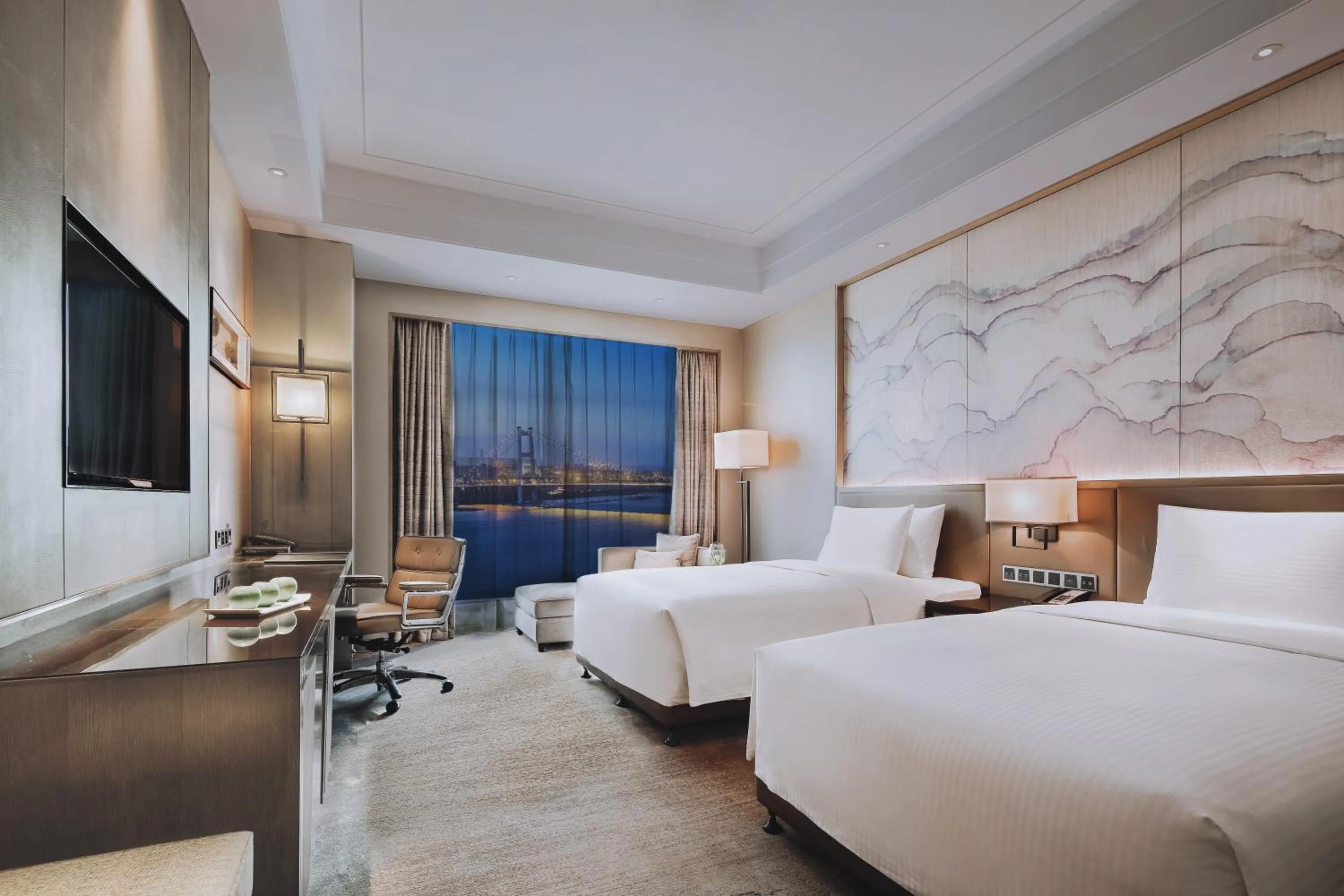 Bedroom, Bed in Wanda Realm Huangshi