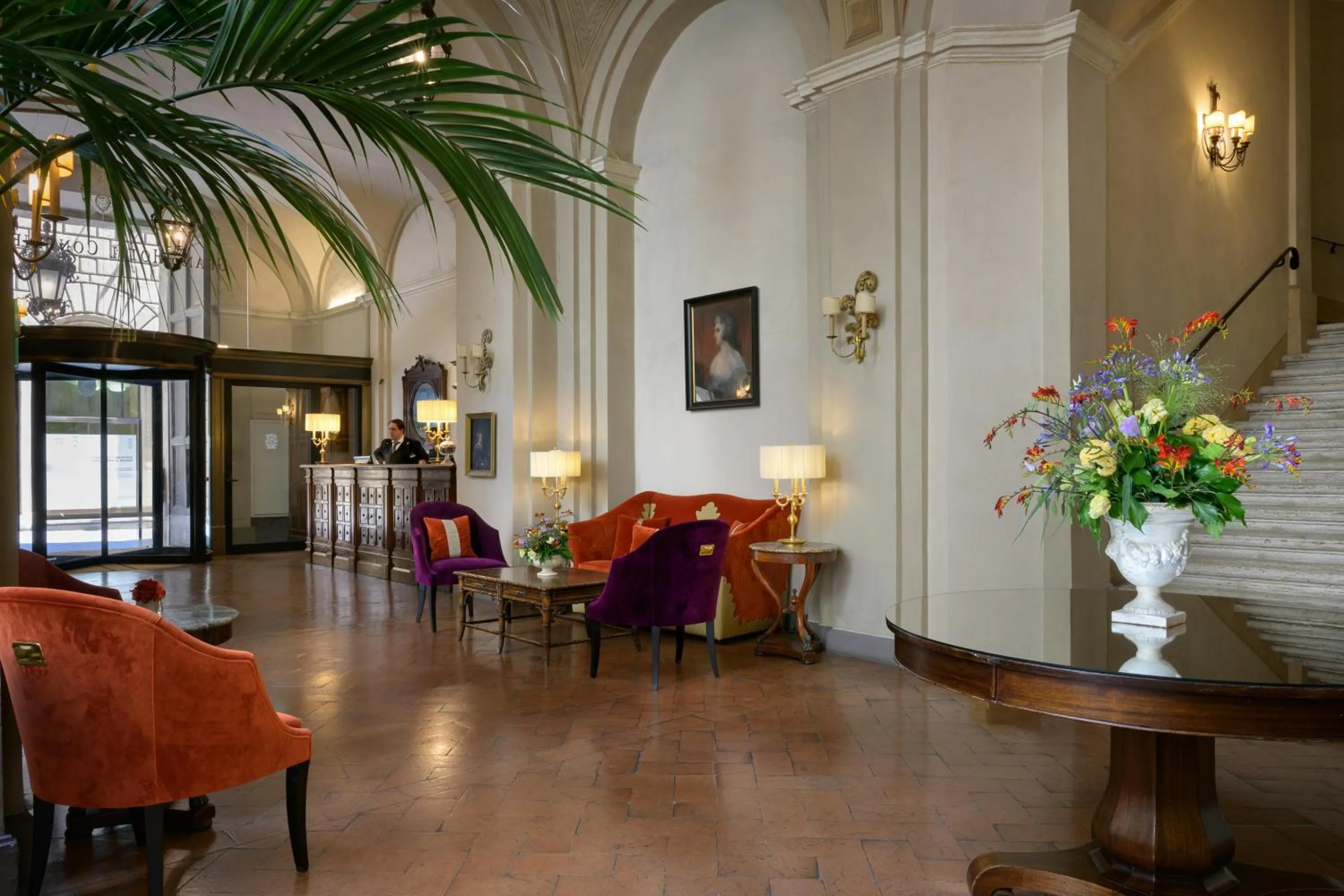 Lobby or reception in Grand Hotel Continental Siena - Starhotels Collezione