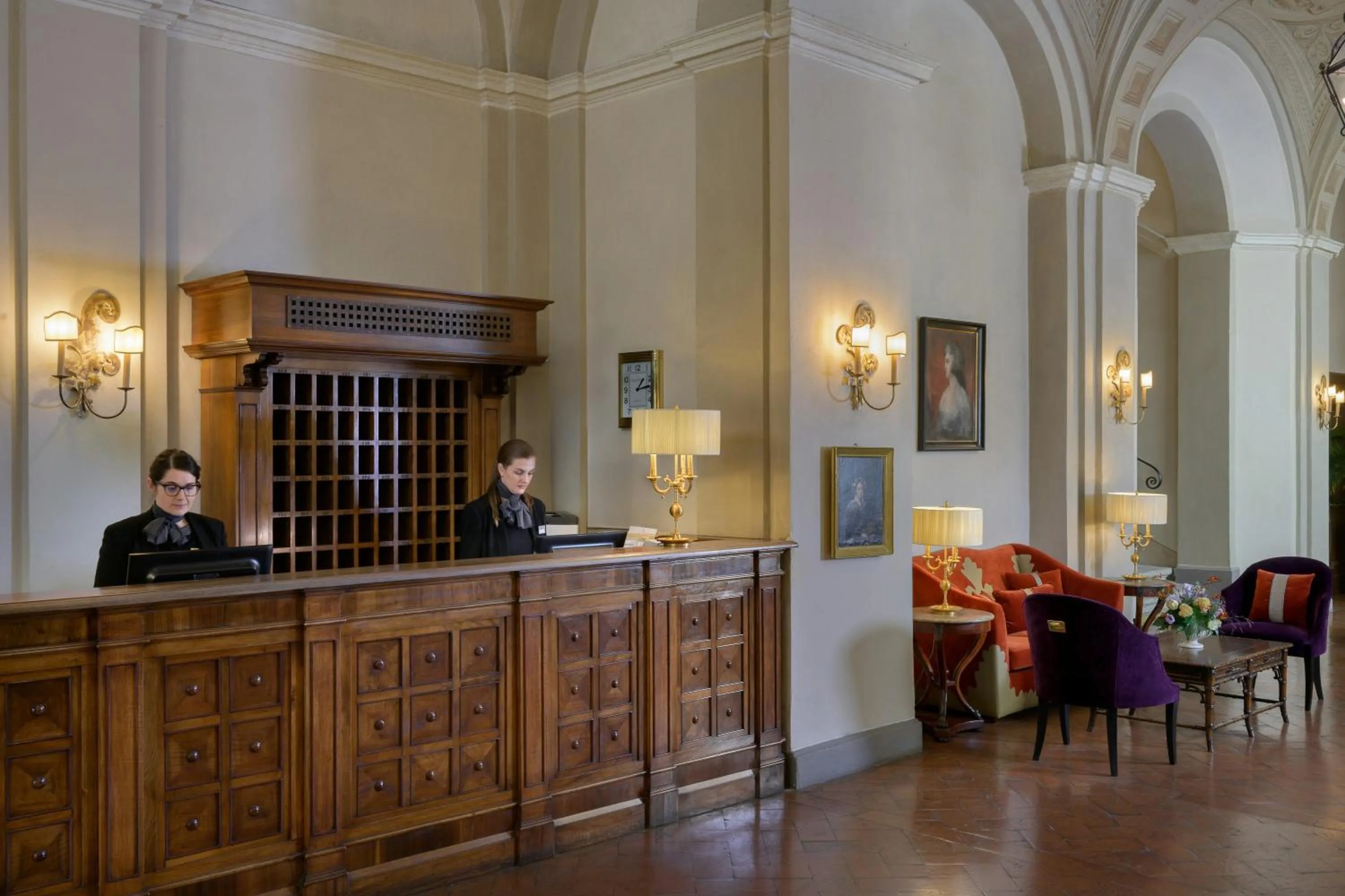 Lobby or reception in Grand Hotel Continental Siena - Starhotels Collezione