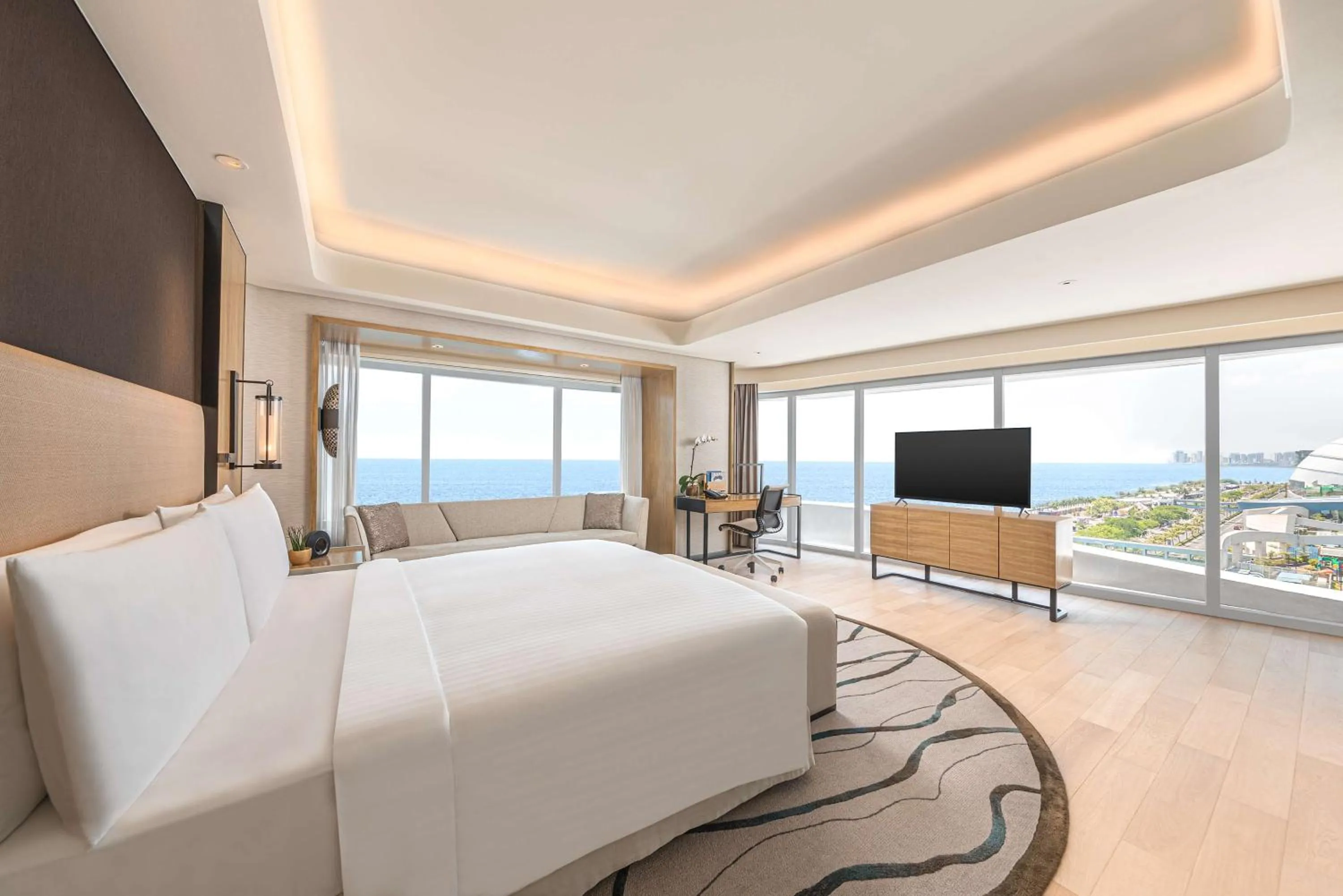 View (from property/room), Bed in Conrad Manila