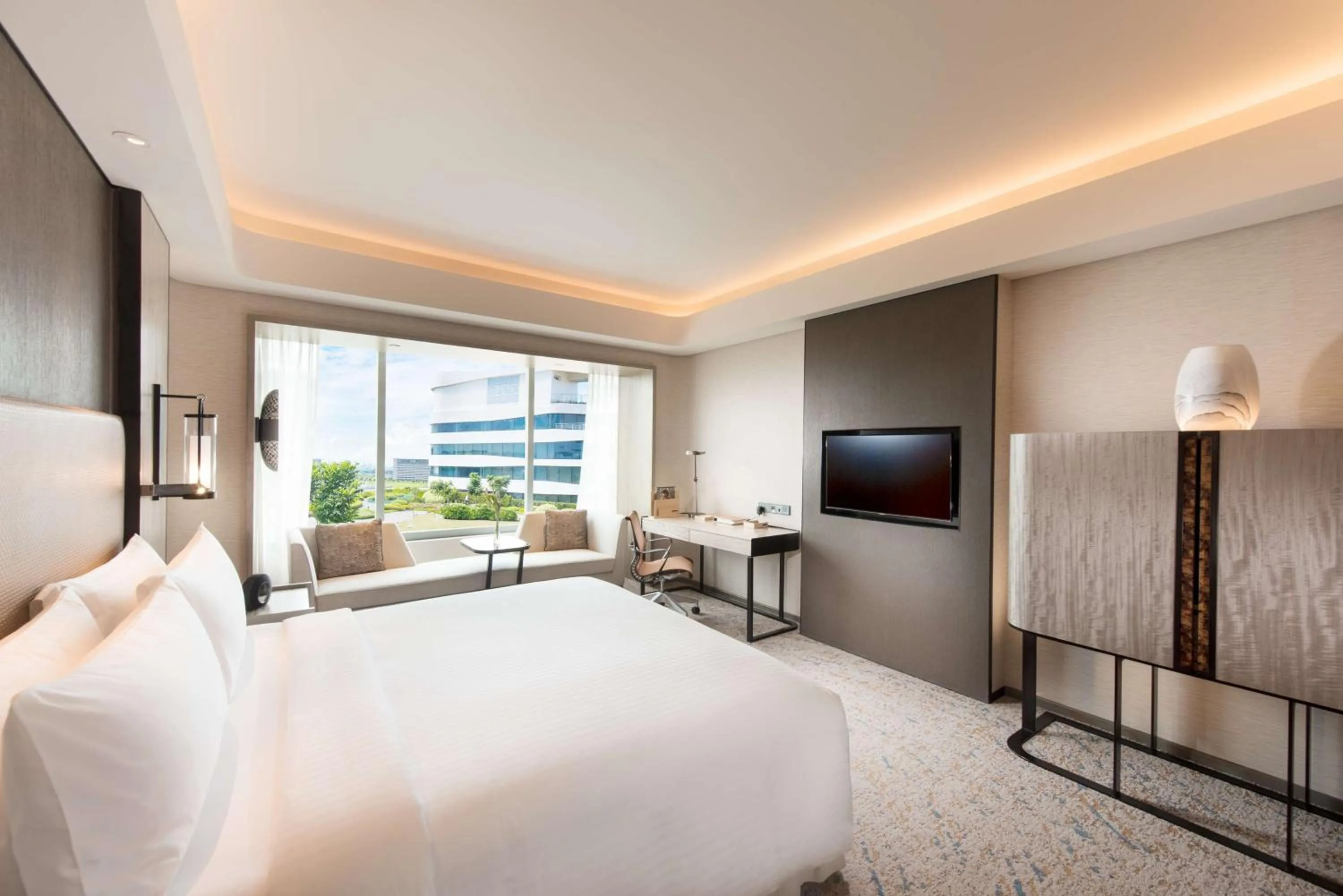 Living room, Bed in Conrad Manila