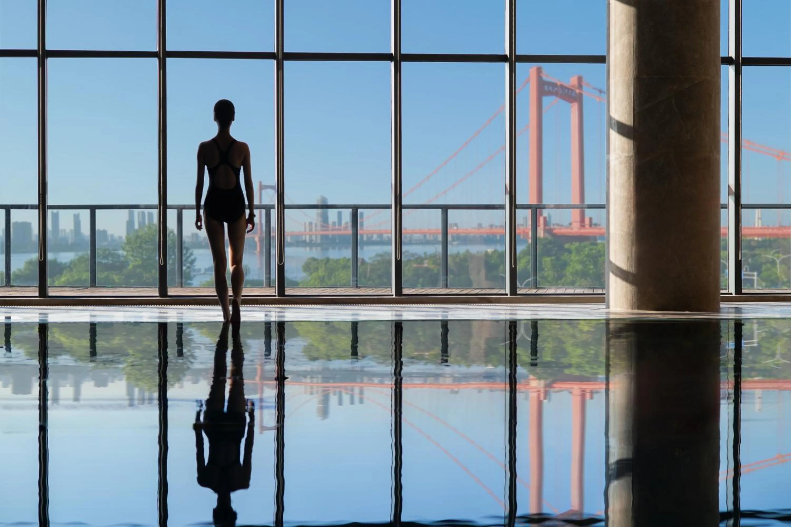 Swimming pool in Hilton Wuhan Yangtze Riverside