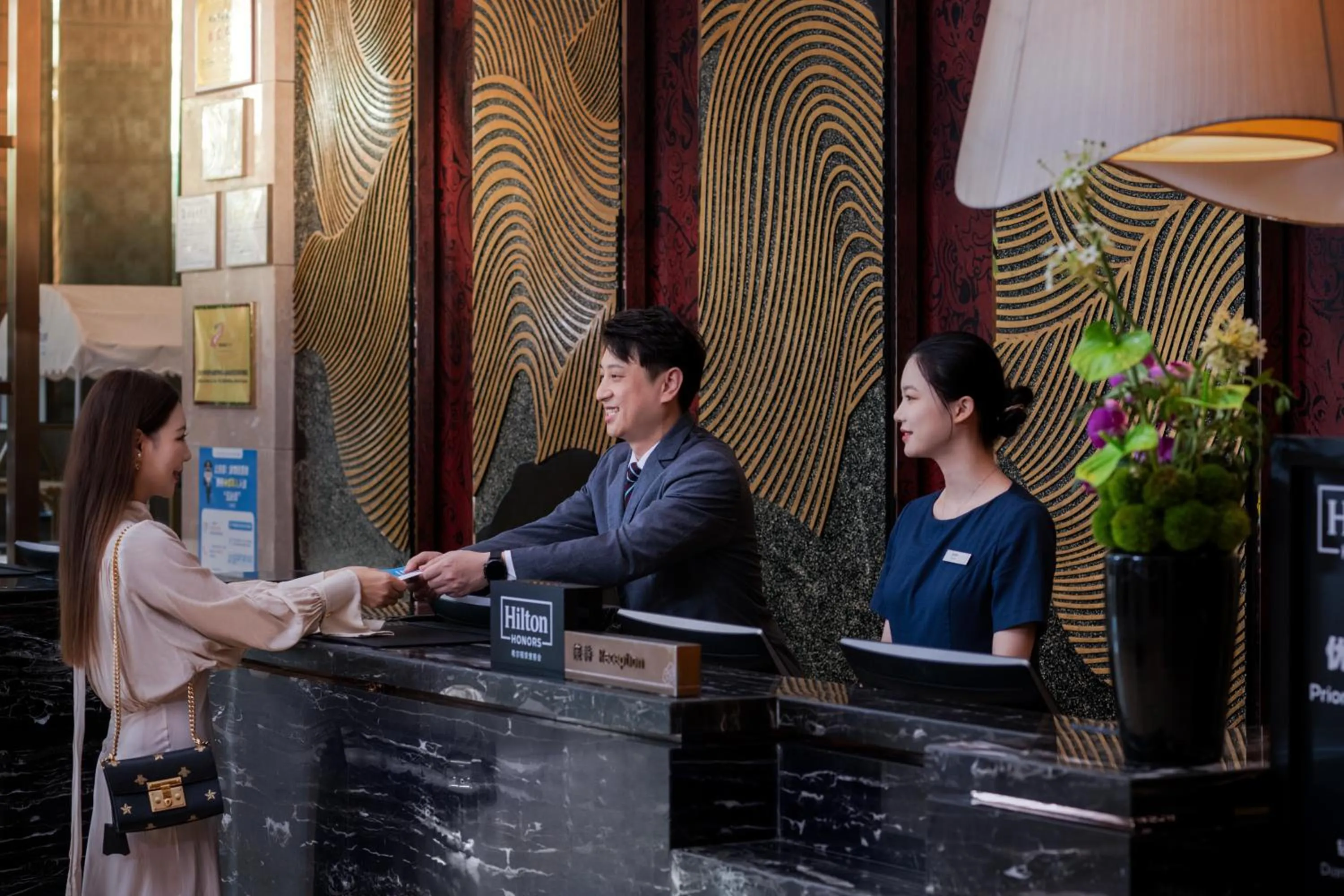 Lobby or reception in Hilton Wuhan Yangtze Riverside