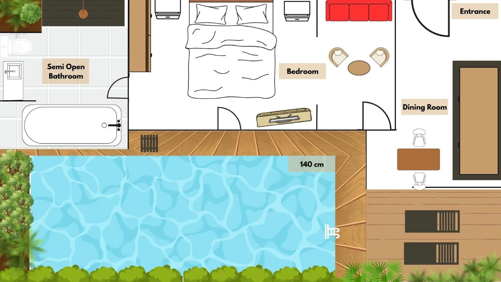 Floor plan in Abia Villa Legian