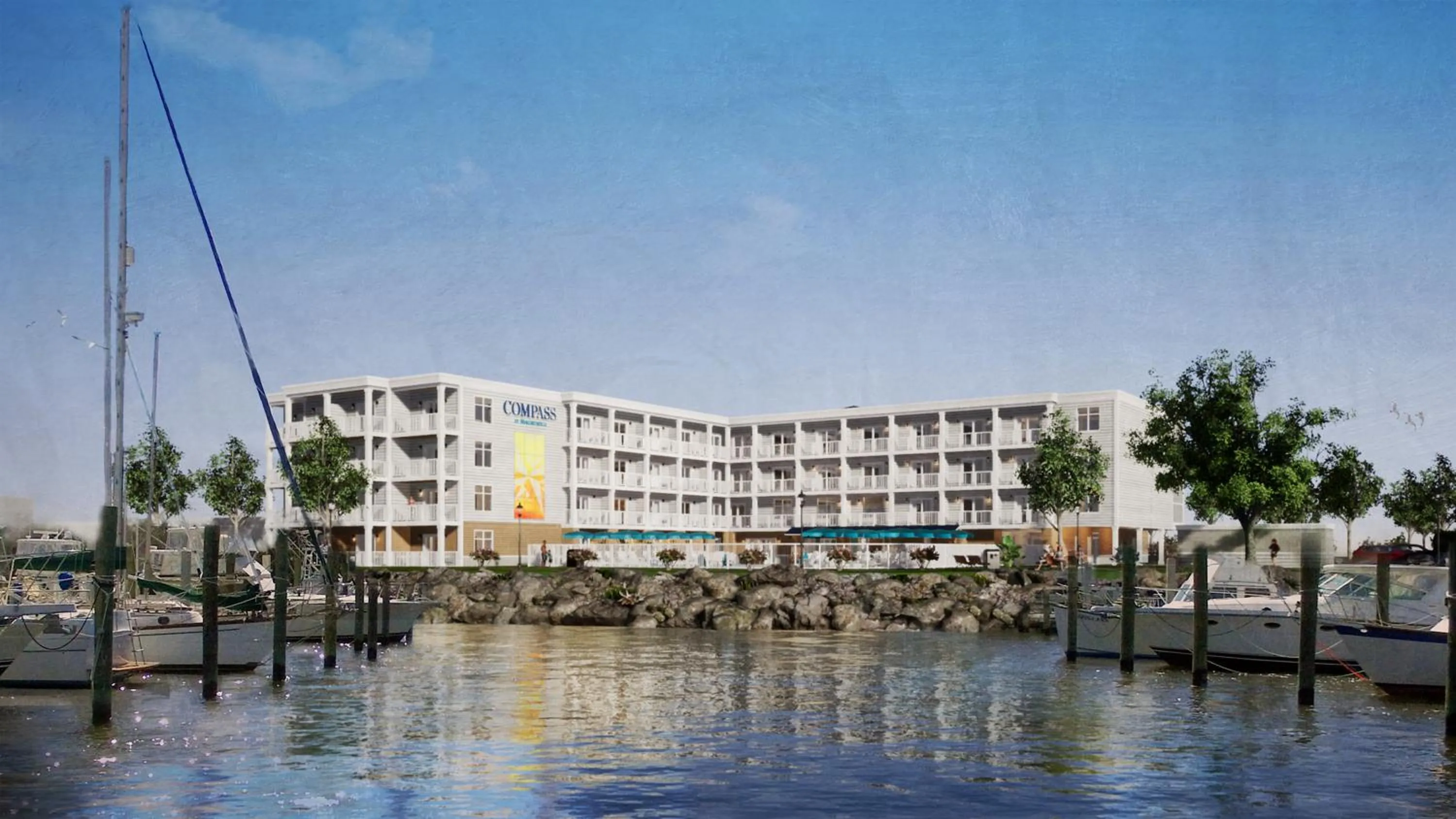 Property building in Compass Hotel Beaufort by Margaritaville