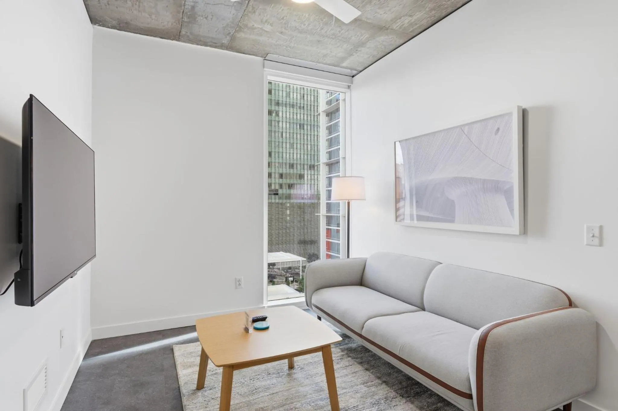 Living room in Placemakr Downtown Phoenix