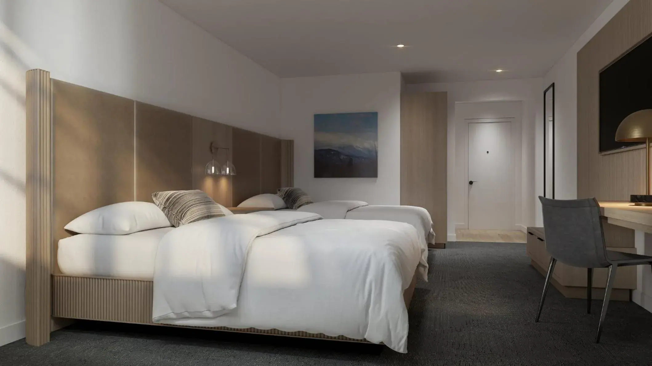 Standard Queen Room with Two Queen Beds and Communications Mobility Accessible Tub in Hotel Indigo North Conway by IHG Standard Queen Room with Two Queen Beds and Communications Mobility Accessible Tub in Hotel Indigo North Conway by IHG