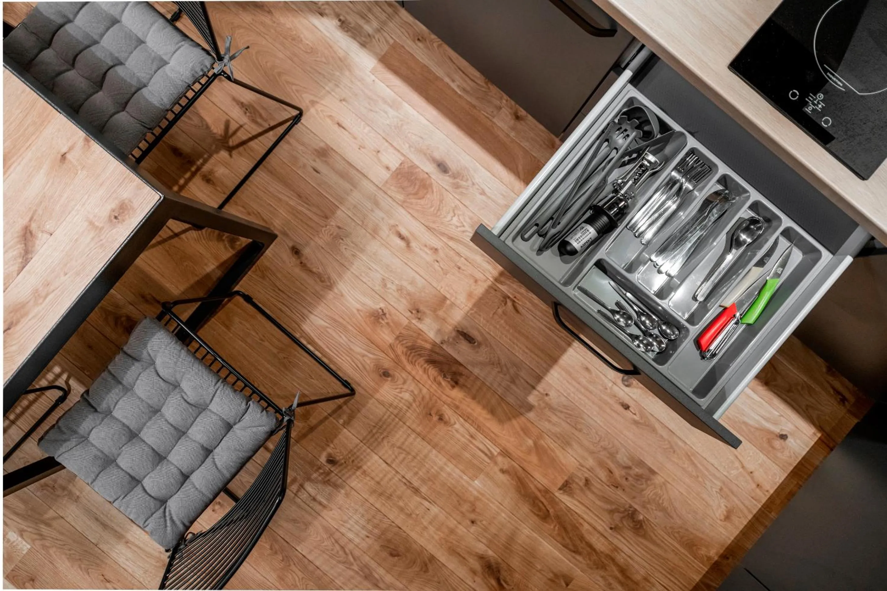 Kitchen or kitchenette in King Mindaugas Apartments