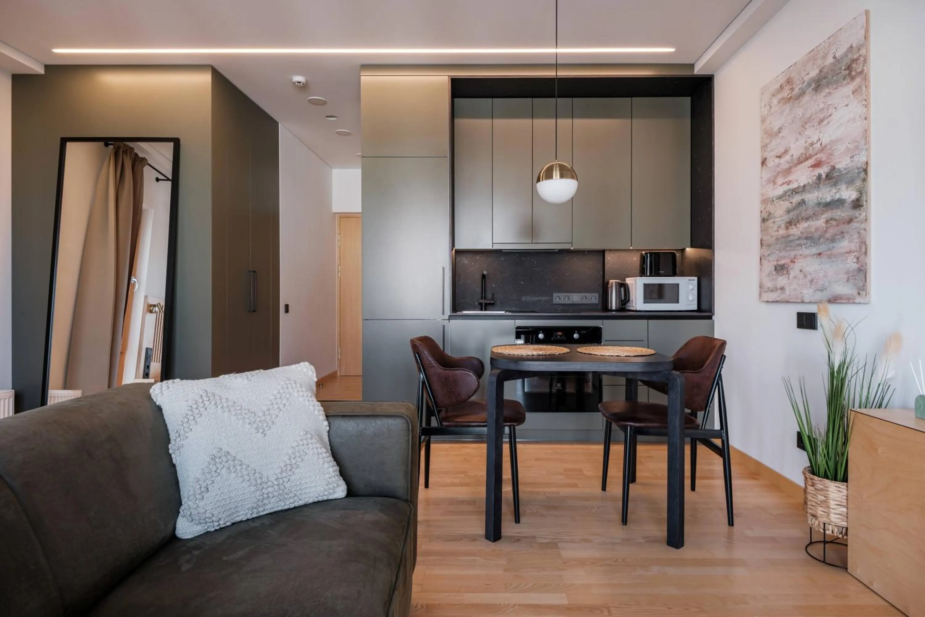 Kitchen or kitchenette in King Mindaugas Apartments