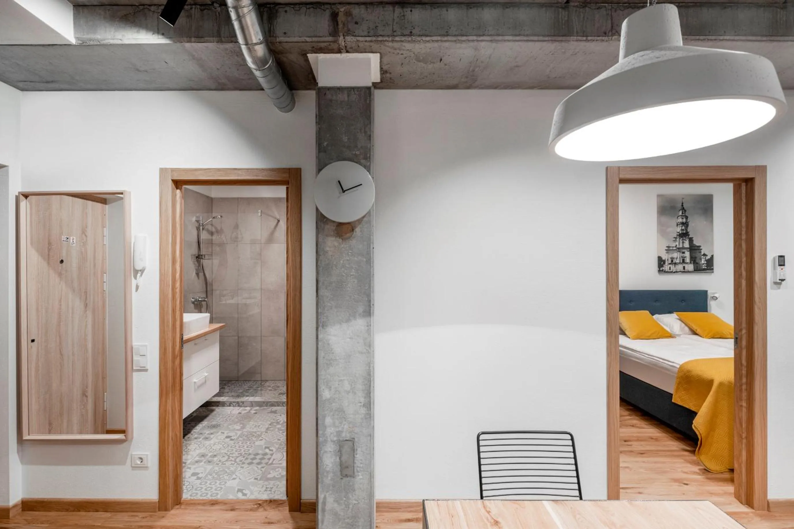 Bathroom, Bed in King Mindaugas Apartments