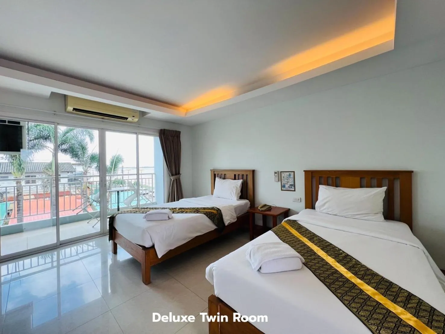 Bed in That Phanom River View Hotel