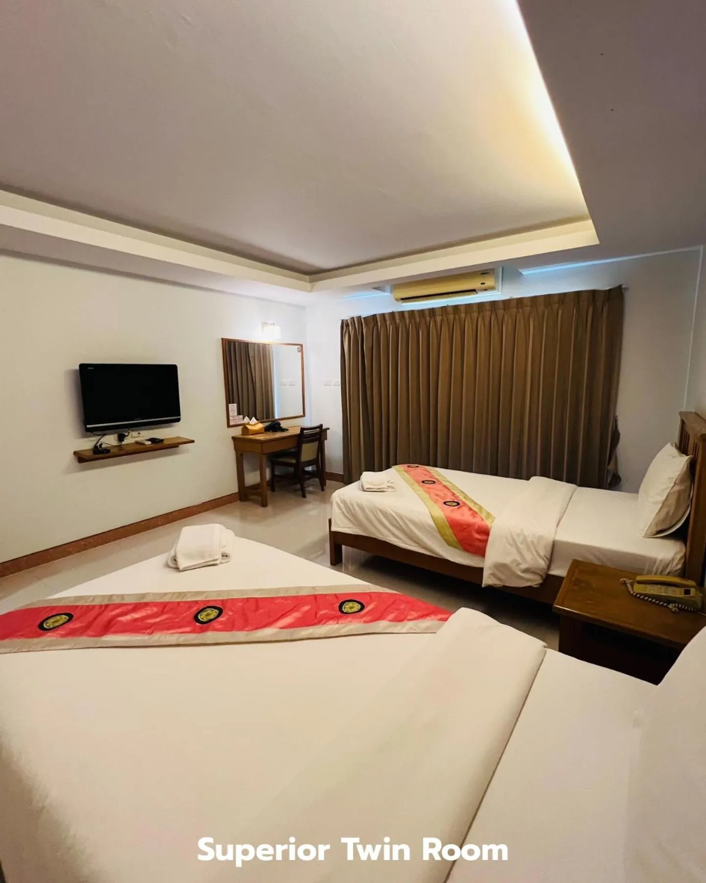 Bed in That Phanom River View Hotel