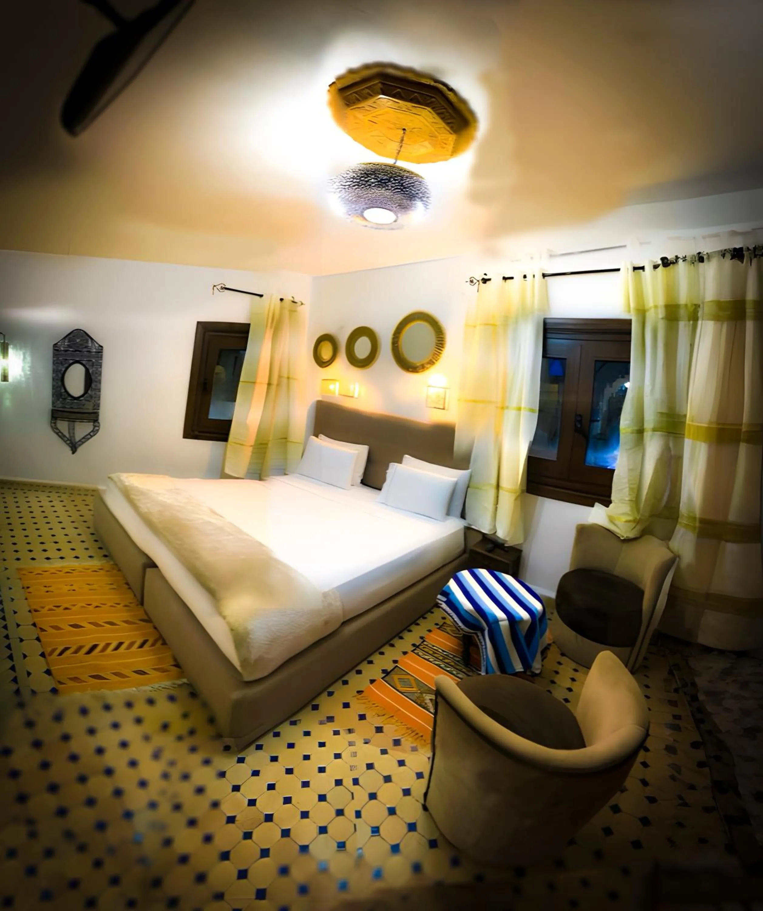 Bed in Riad Zaitouna Chaouen