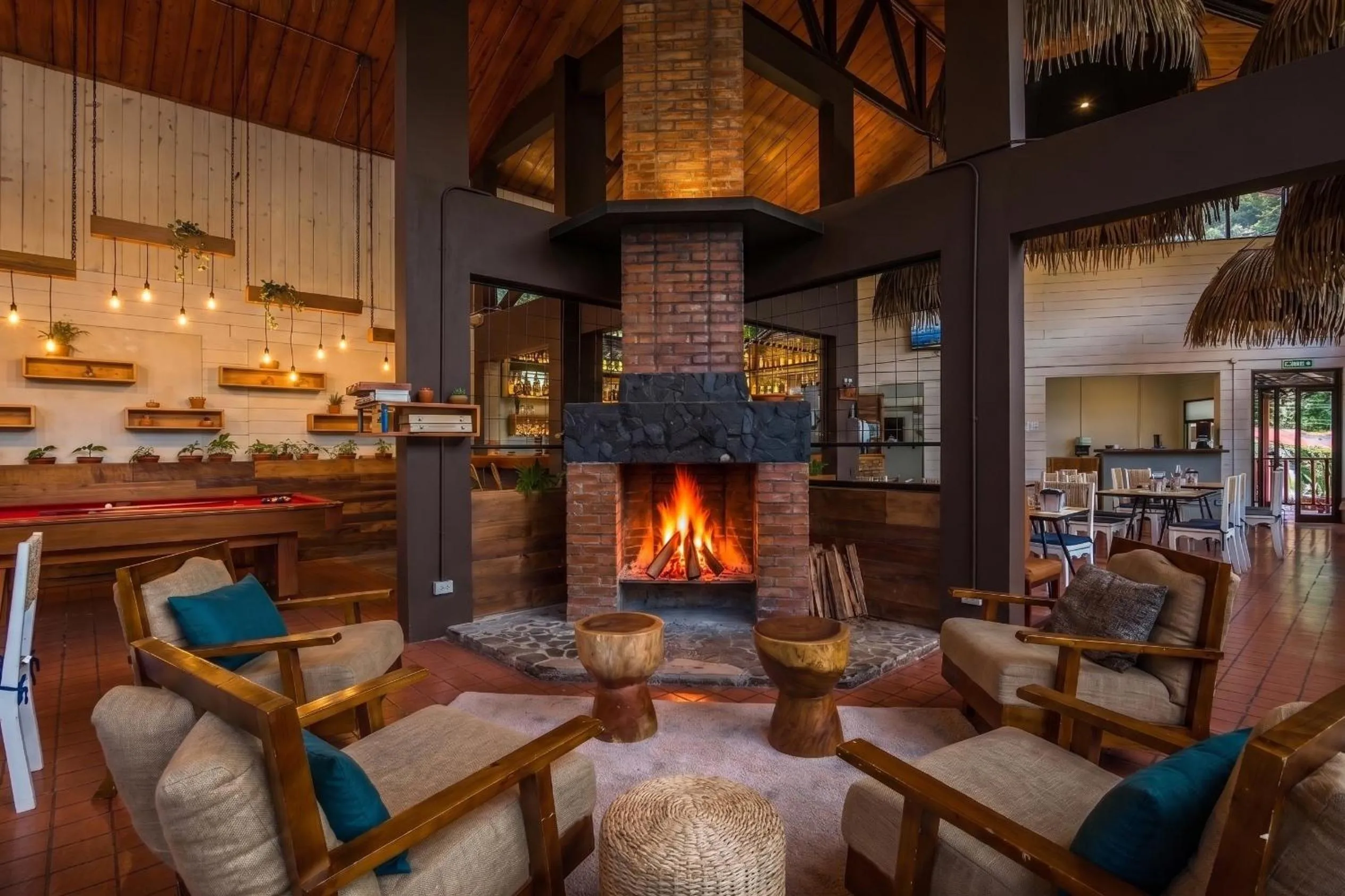 fireplace in Villa Verde Lodge