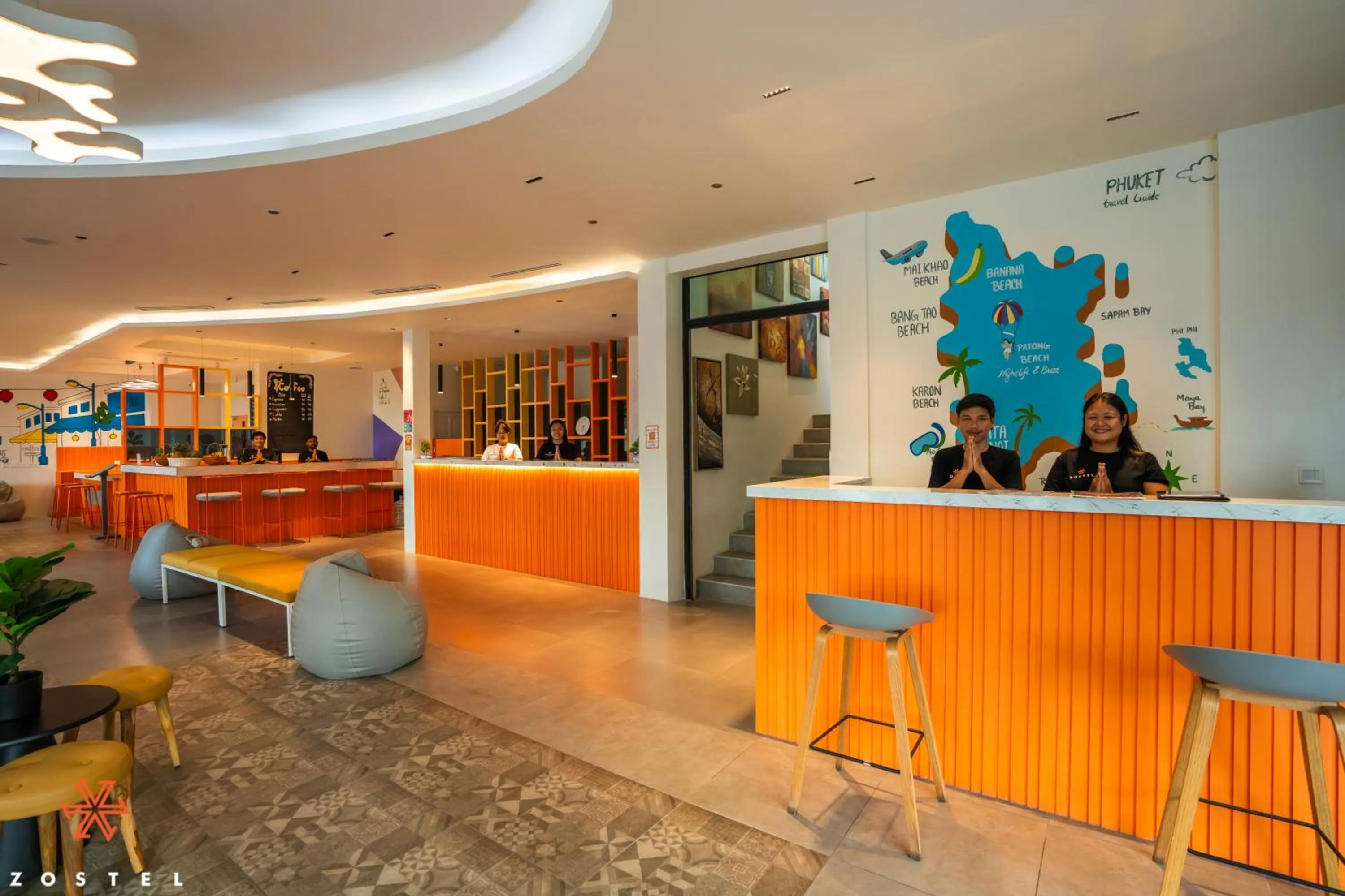 Lobby or reception in Zostel Phuket