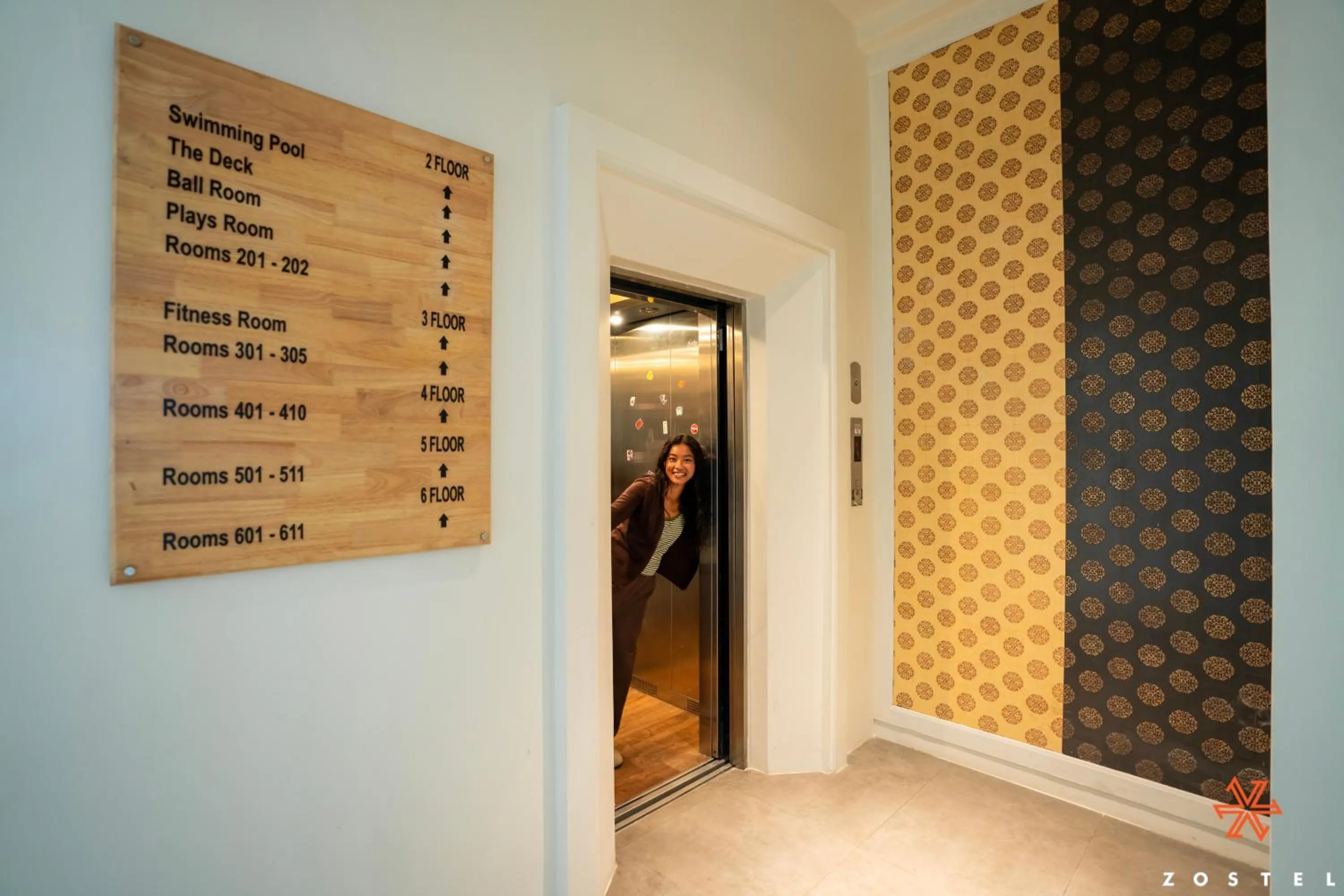 elevator in Zostel Phuket