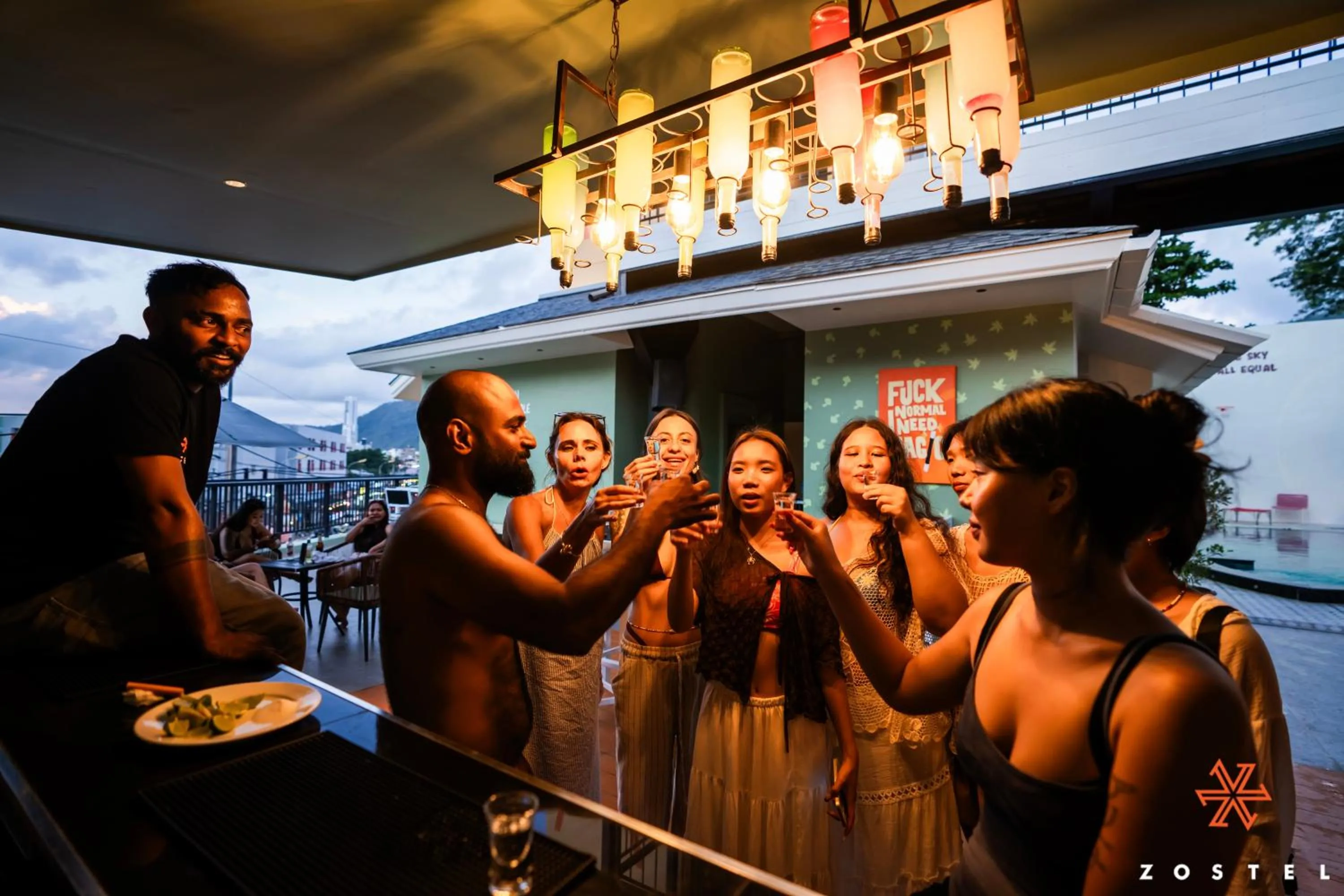 Lounge or bar in Zostel Phuket