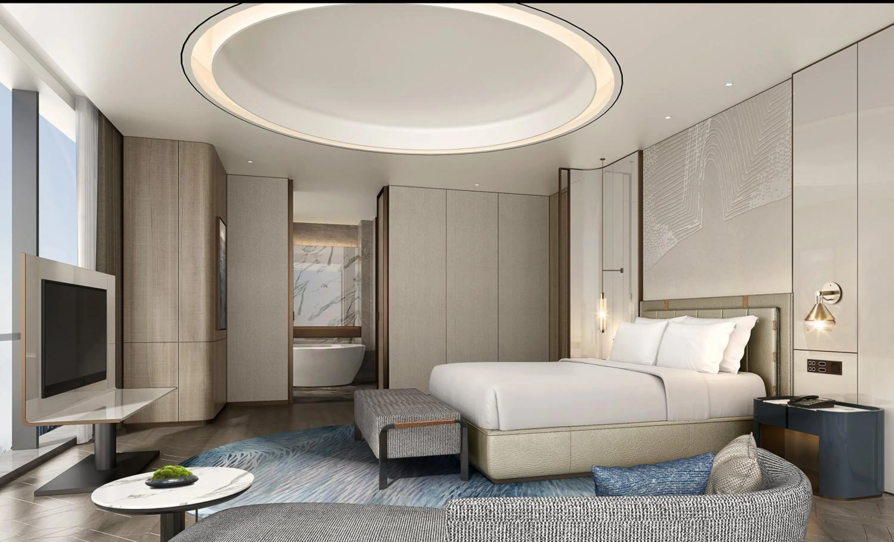 Photo of the whole room, Bed in Crowne Plaza Weihai Binhai by IHG