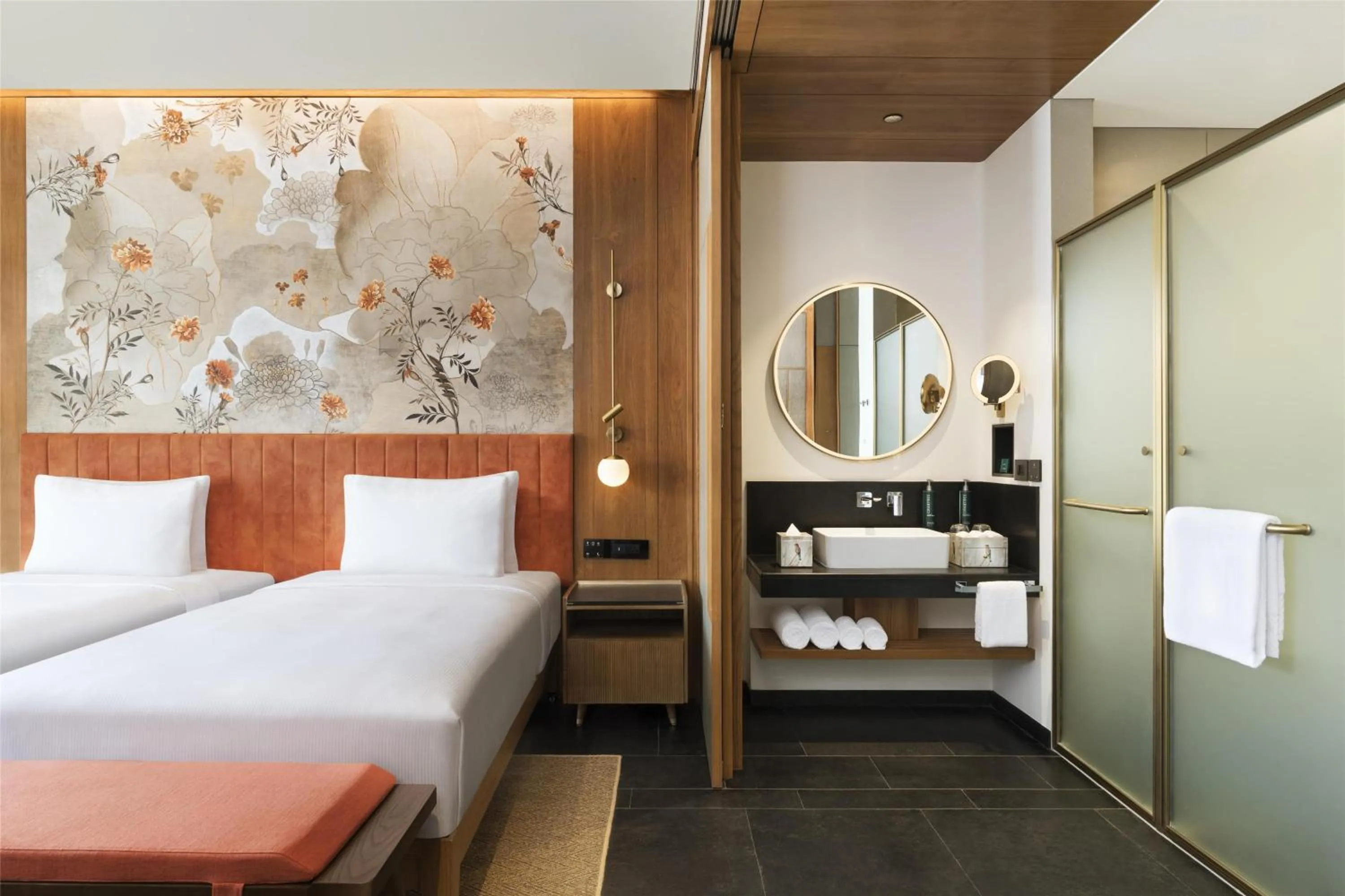 Bed in Hilton Hyderabad Genome Valley Resort & Spa