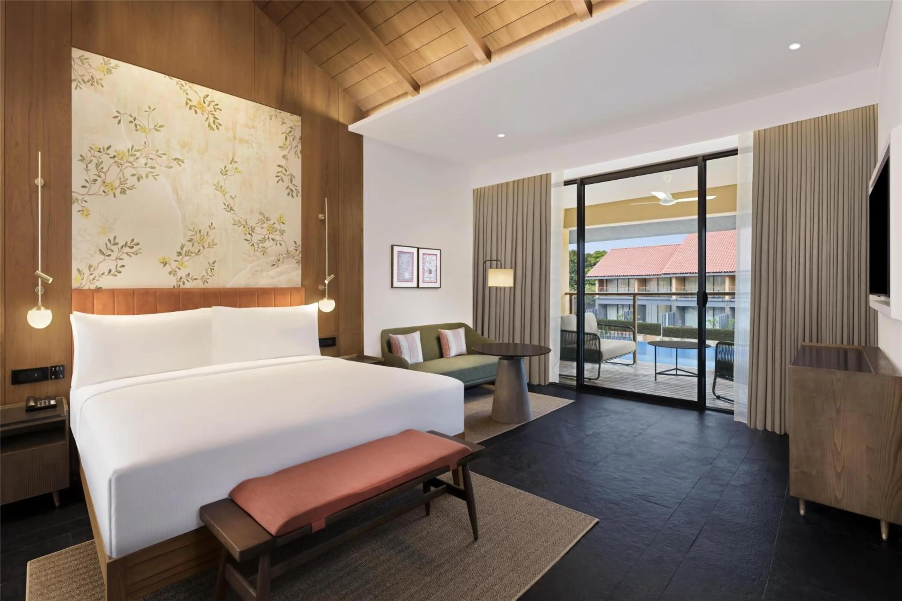 Bed in Hilton Hyderabad Genome Valley Resort & Spa