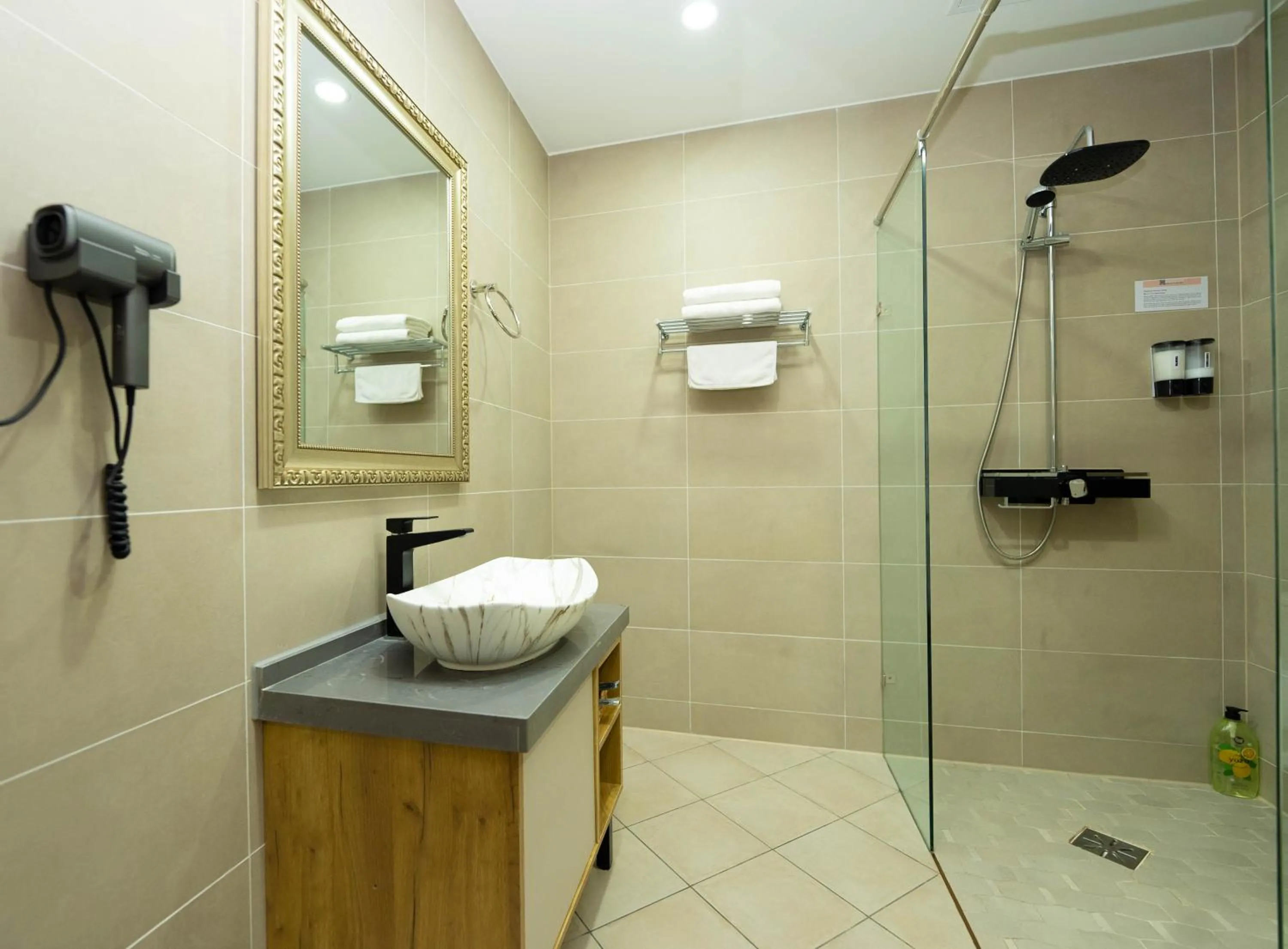 Shower in Amgun Hotel Ulaanbaatar