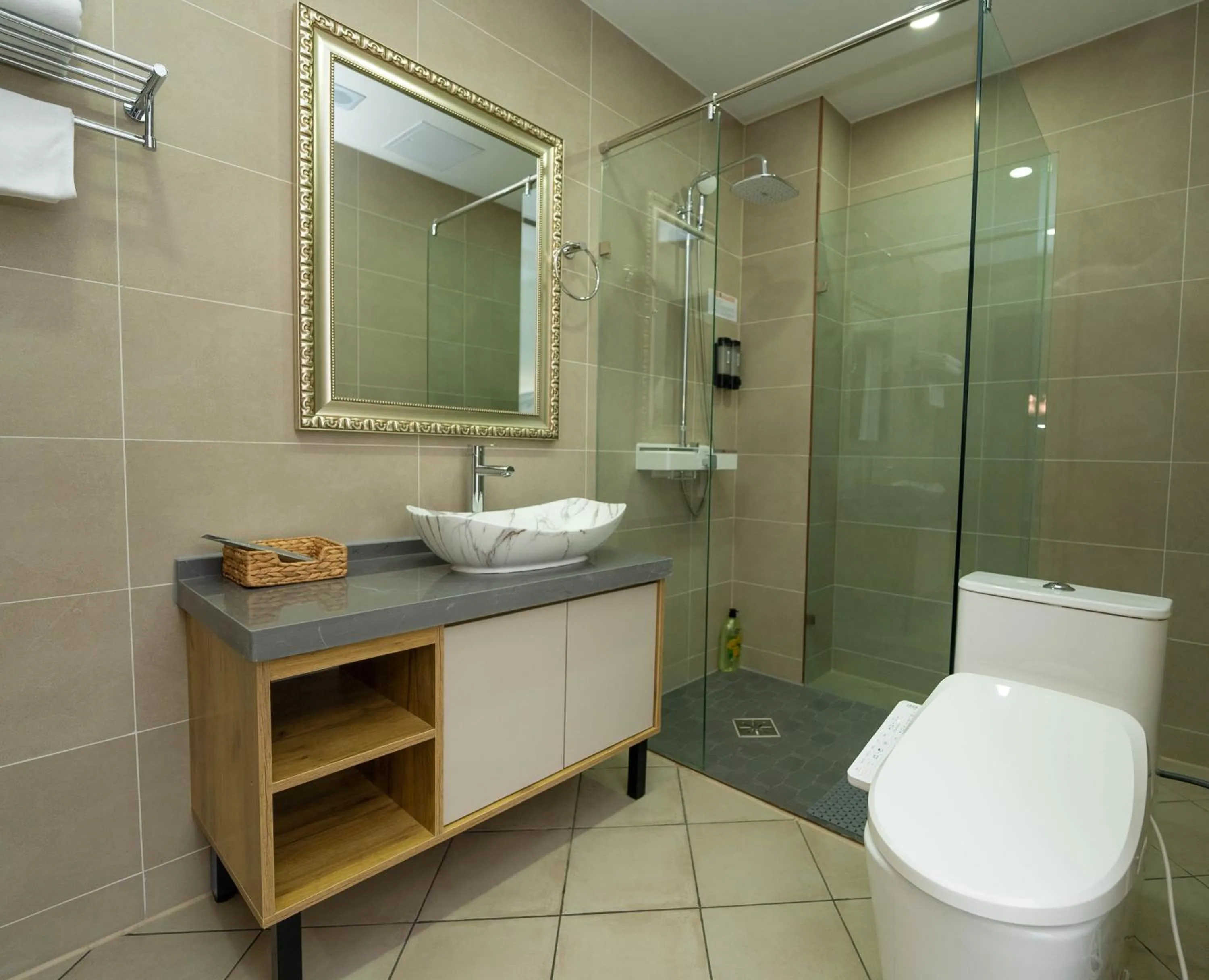 Shower in Amgun Hotel Ulaanbaatar
