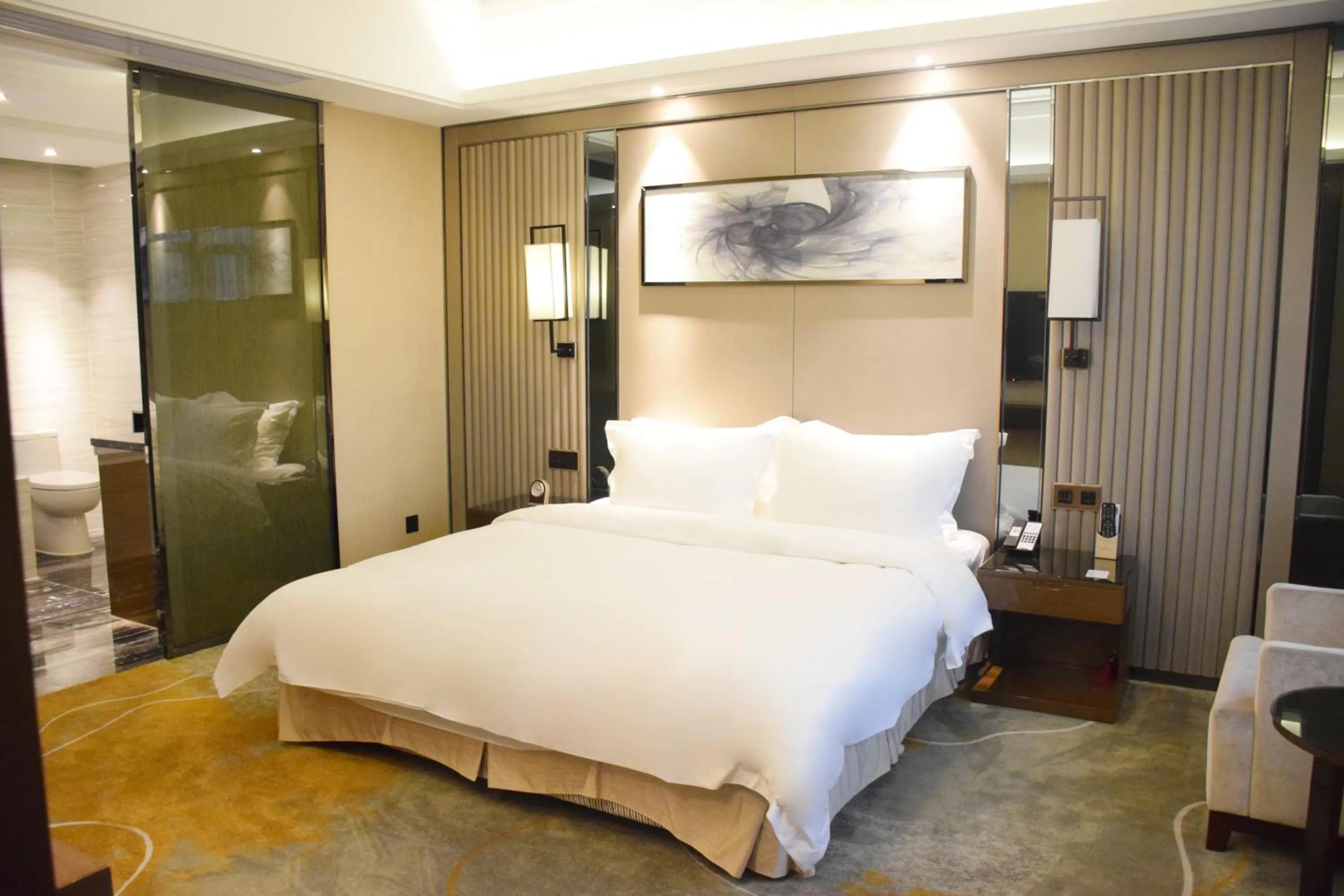 Bed in Ramada Foshan Hotel