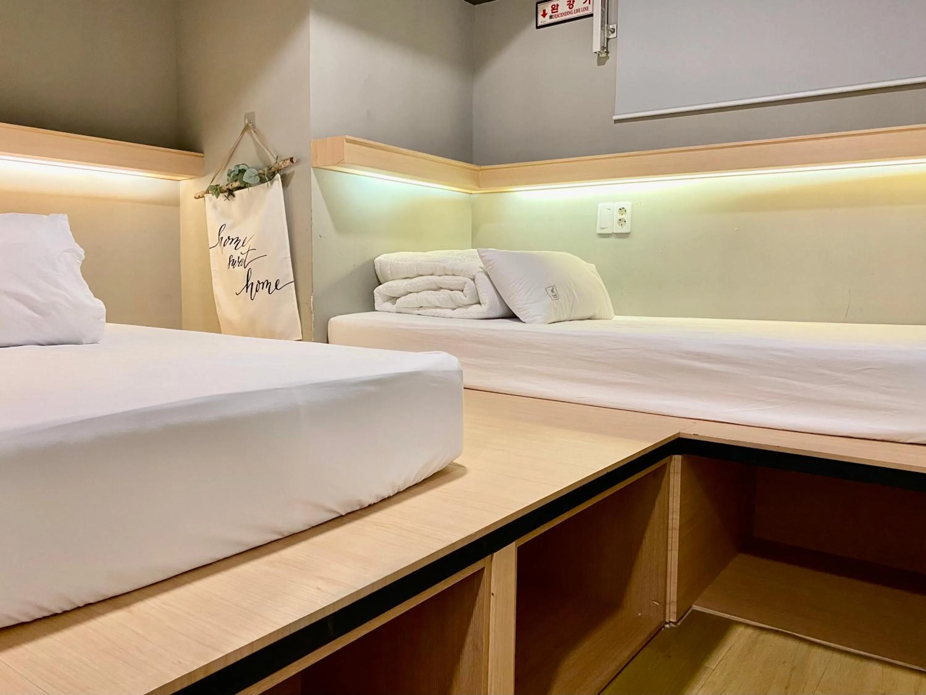 Bed in Elephant Hostel Nampo