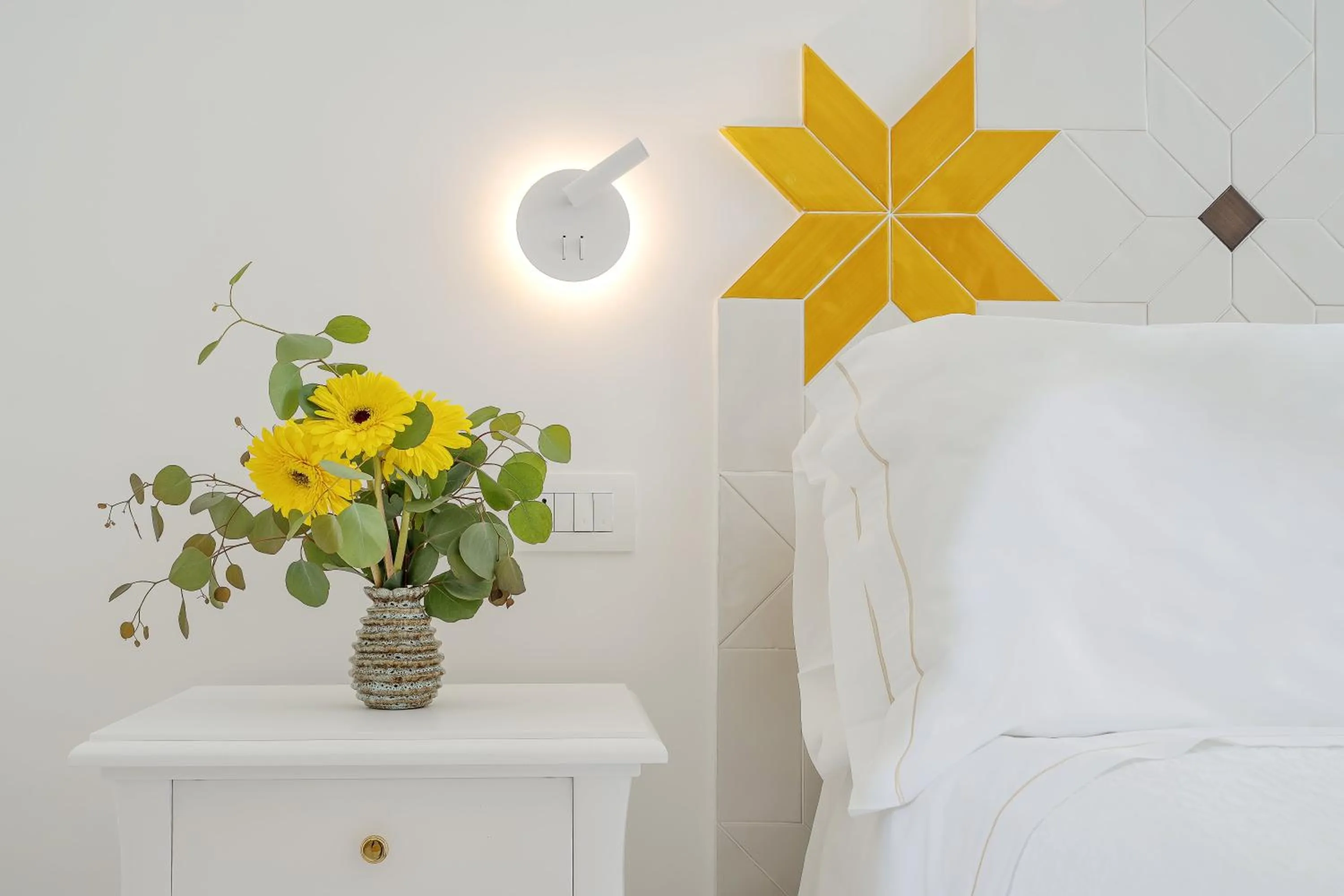 Decorative detail, Bed in Hotel Palazzo Murat