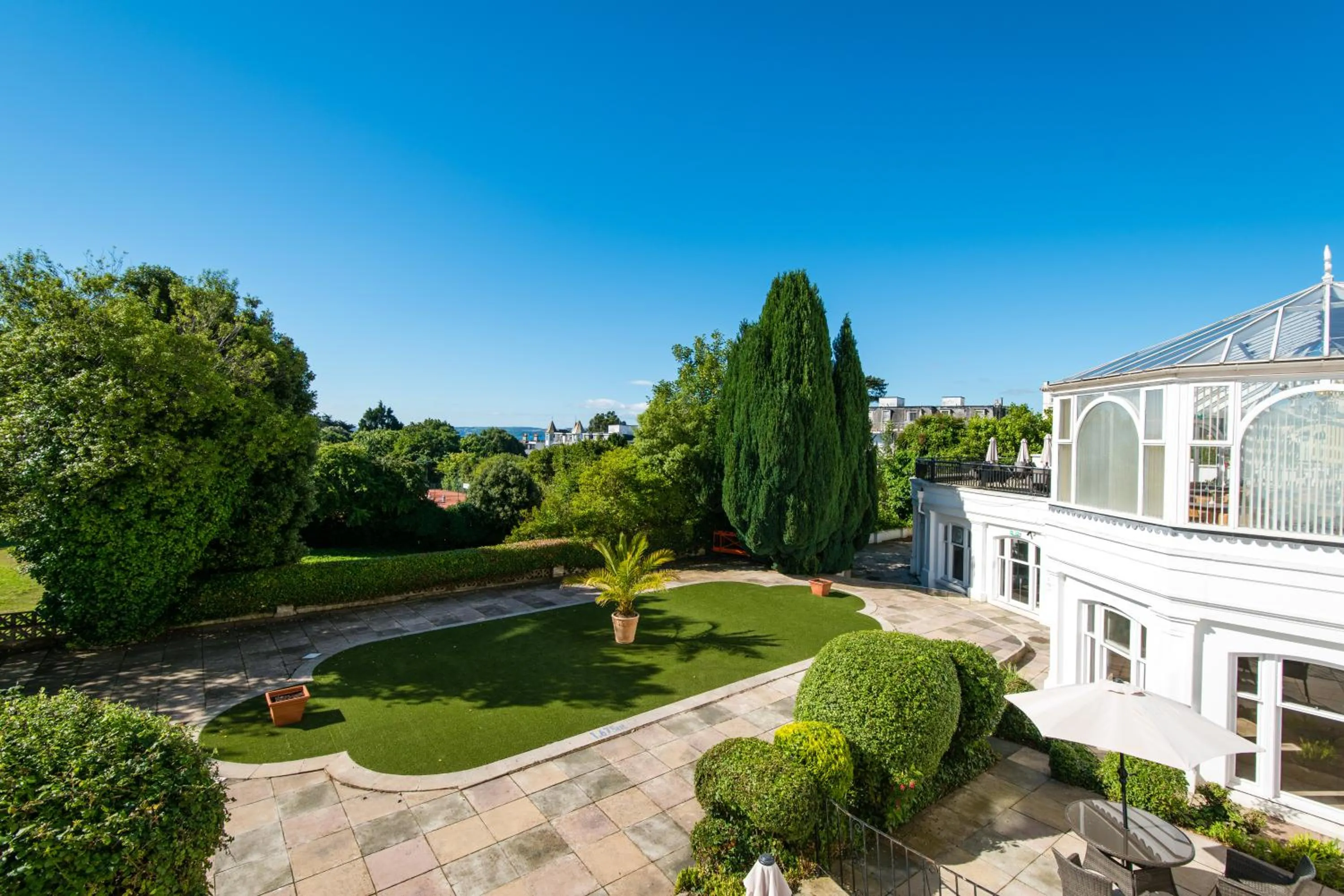 Garden view in Abbey Lawn Hotel