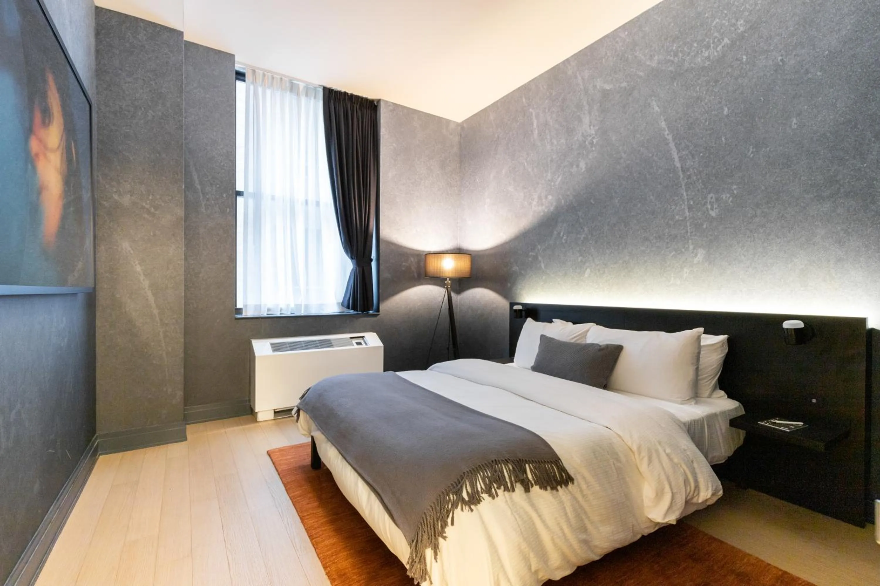 Bed in Mint House at 70 Pine