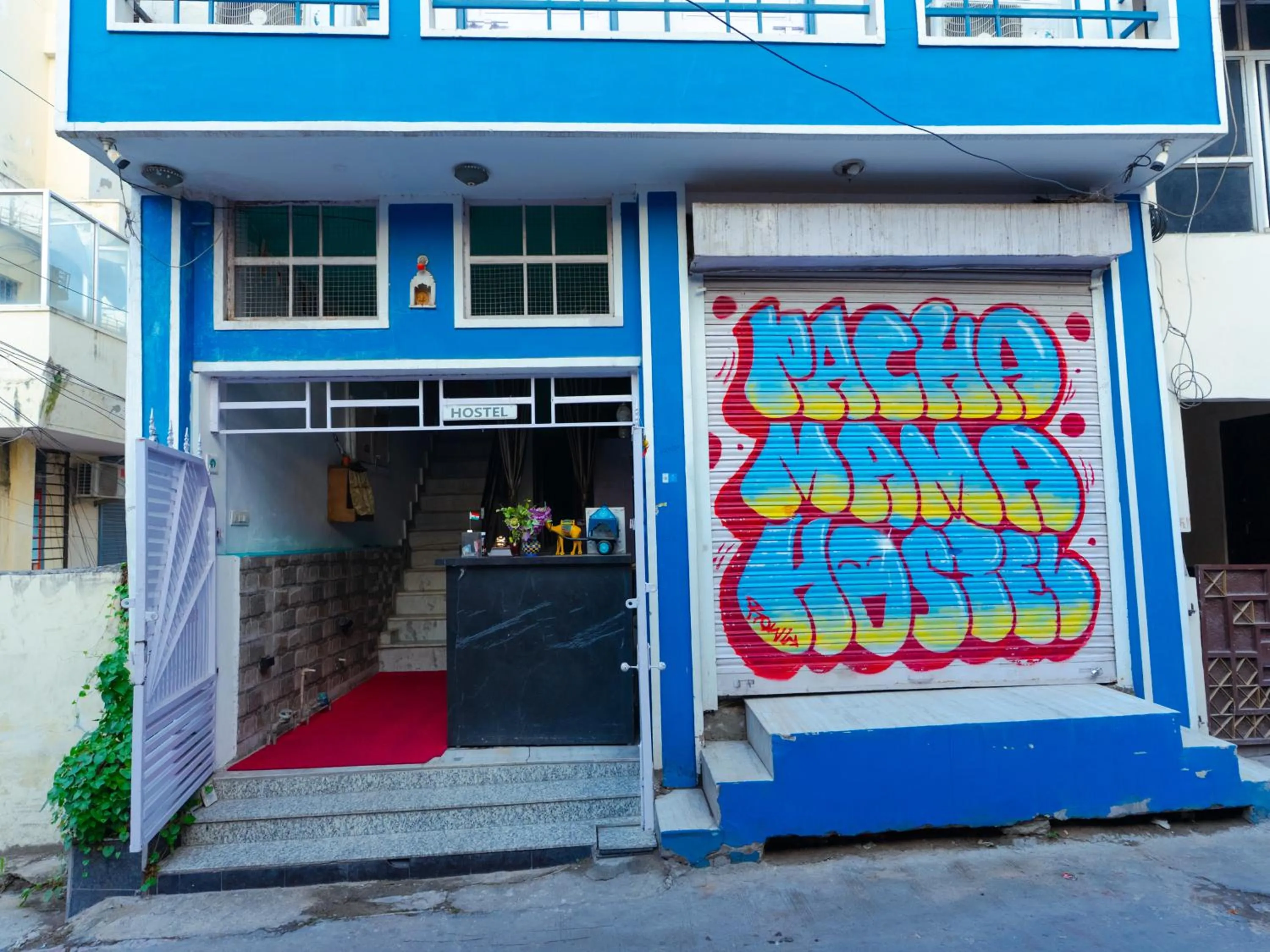 Property building in The Pink Chapter Hostel, Jaipur