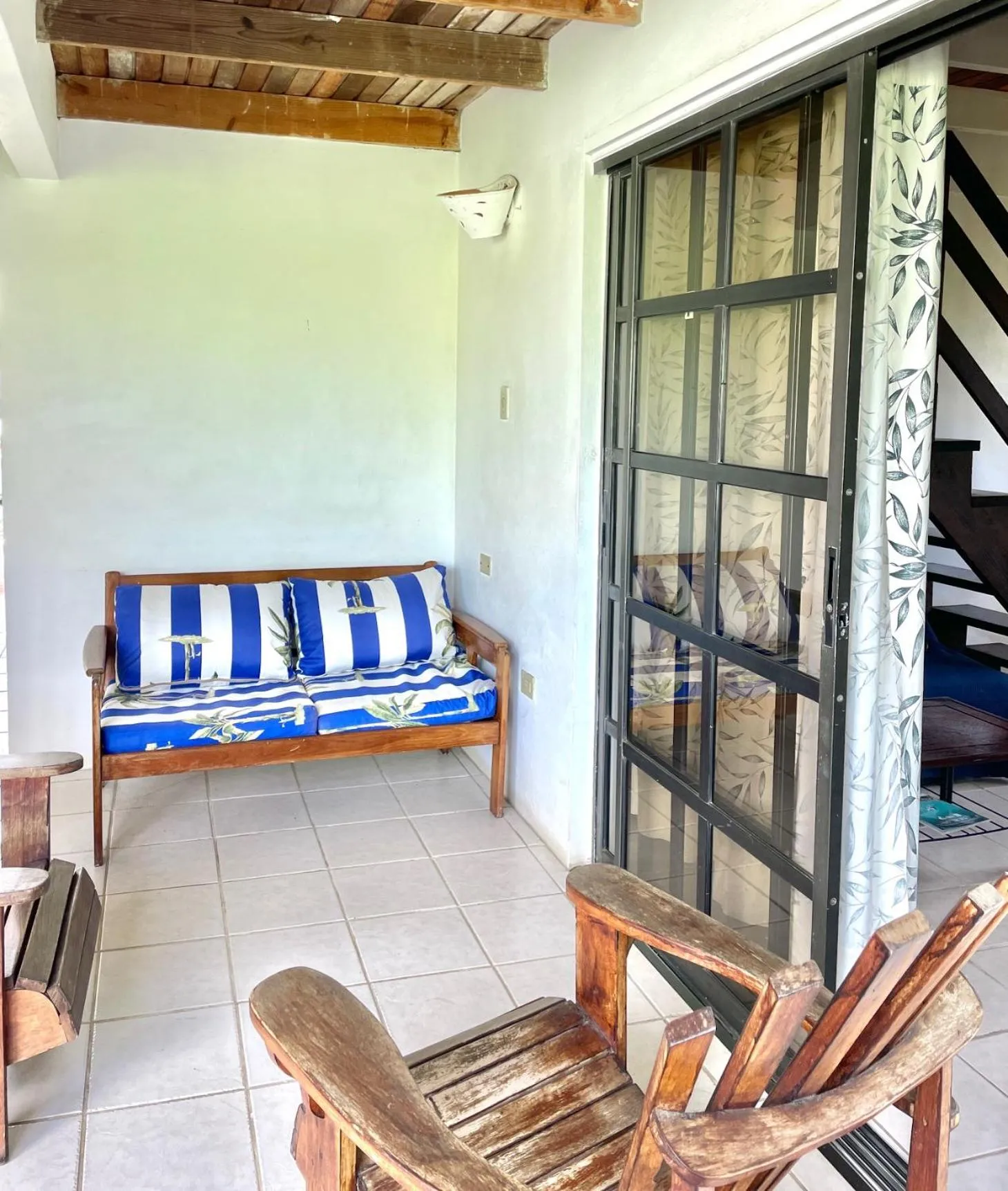 Balcony/Terrace, Bed in Bananaquit Tobago -Stay Near the Beach
