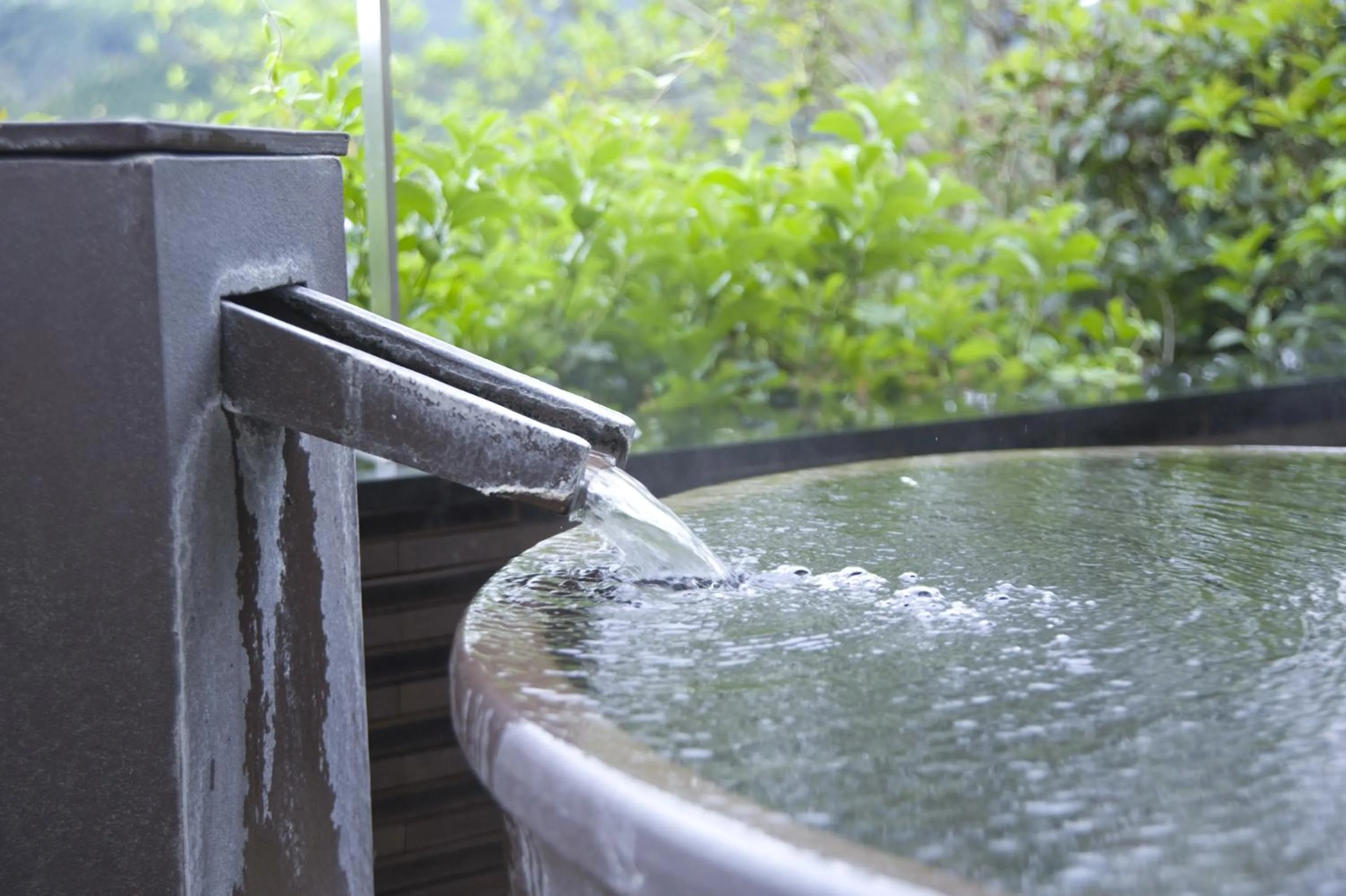 Open Air Bath in Shorenji Lake Hotel