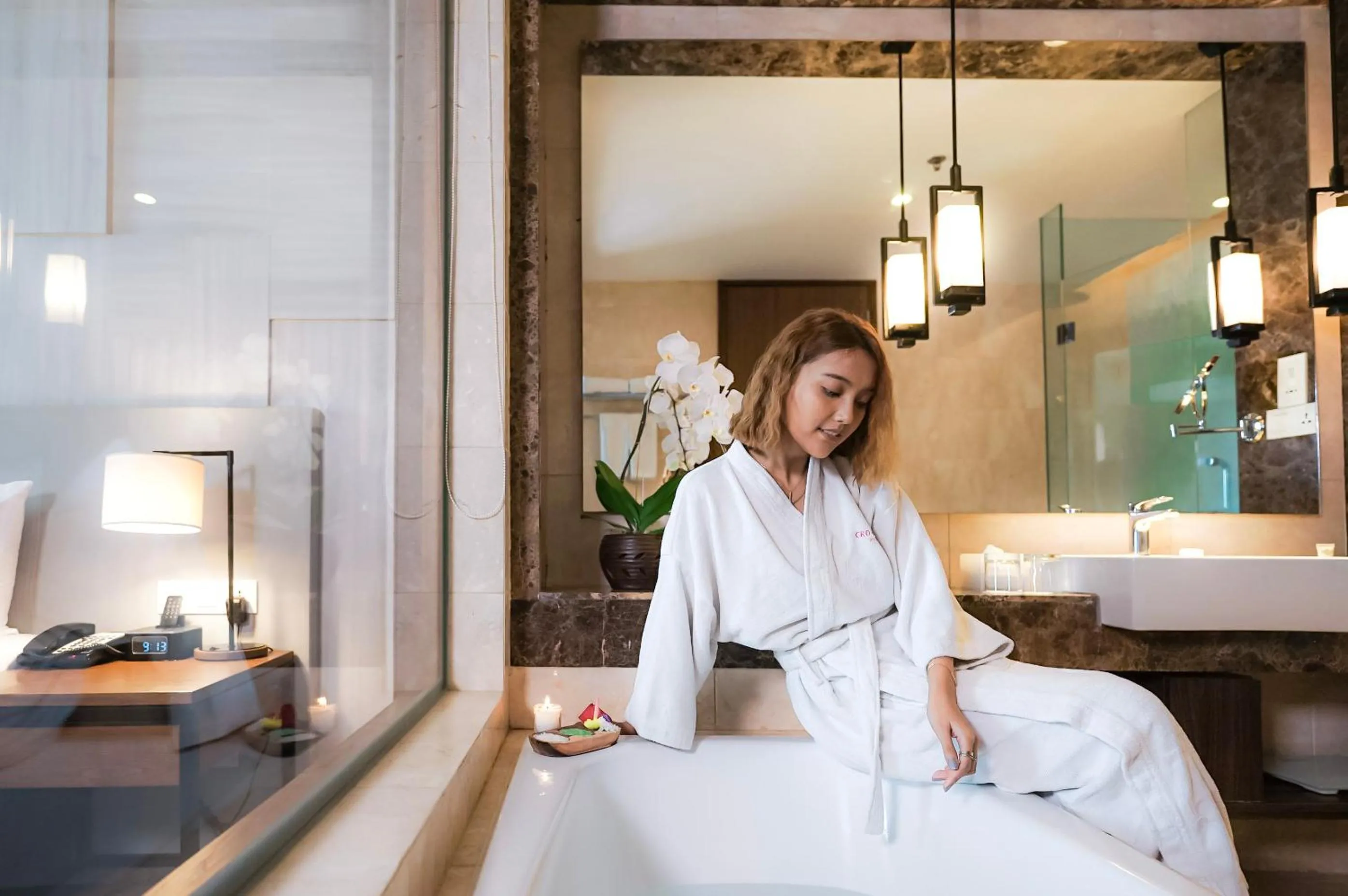 Bathroom in Crowne Plaza Bandung by IHG