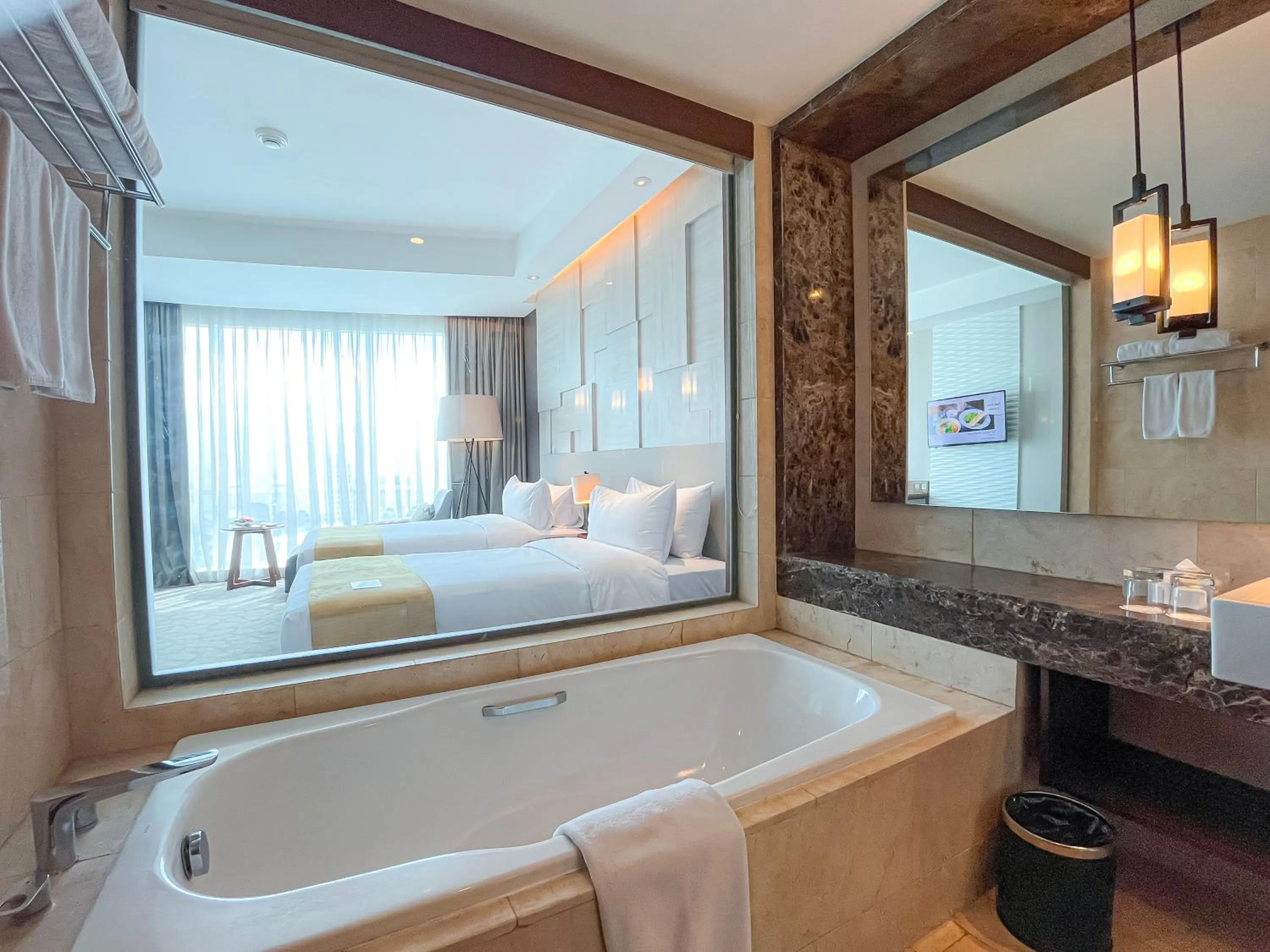 Bathroom, Bed in Crowne Plaza Bandung by IHG