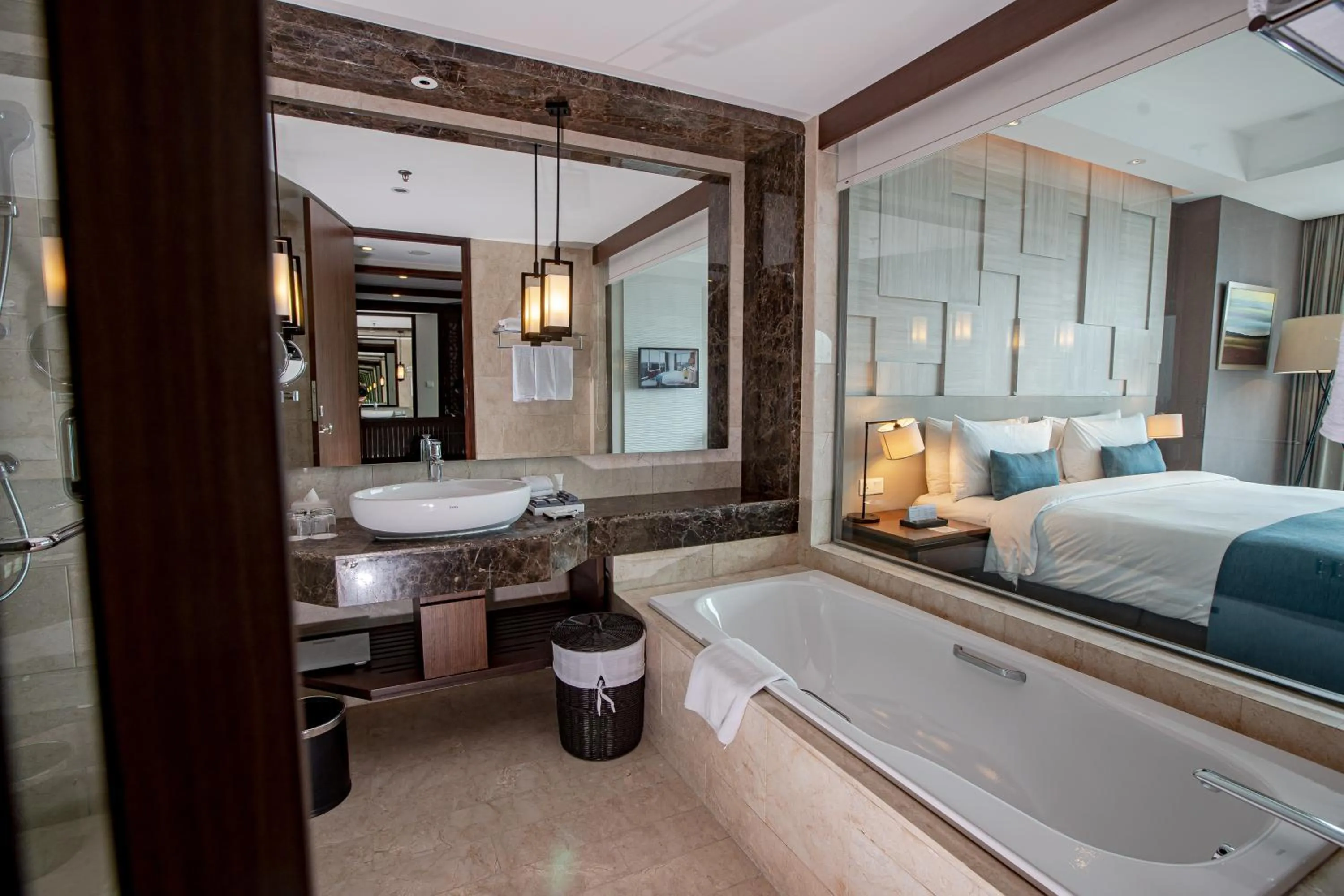 Bathroom, Bed in Crowne Plaza Bandung by IHG