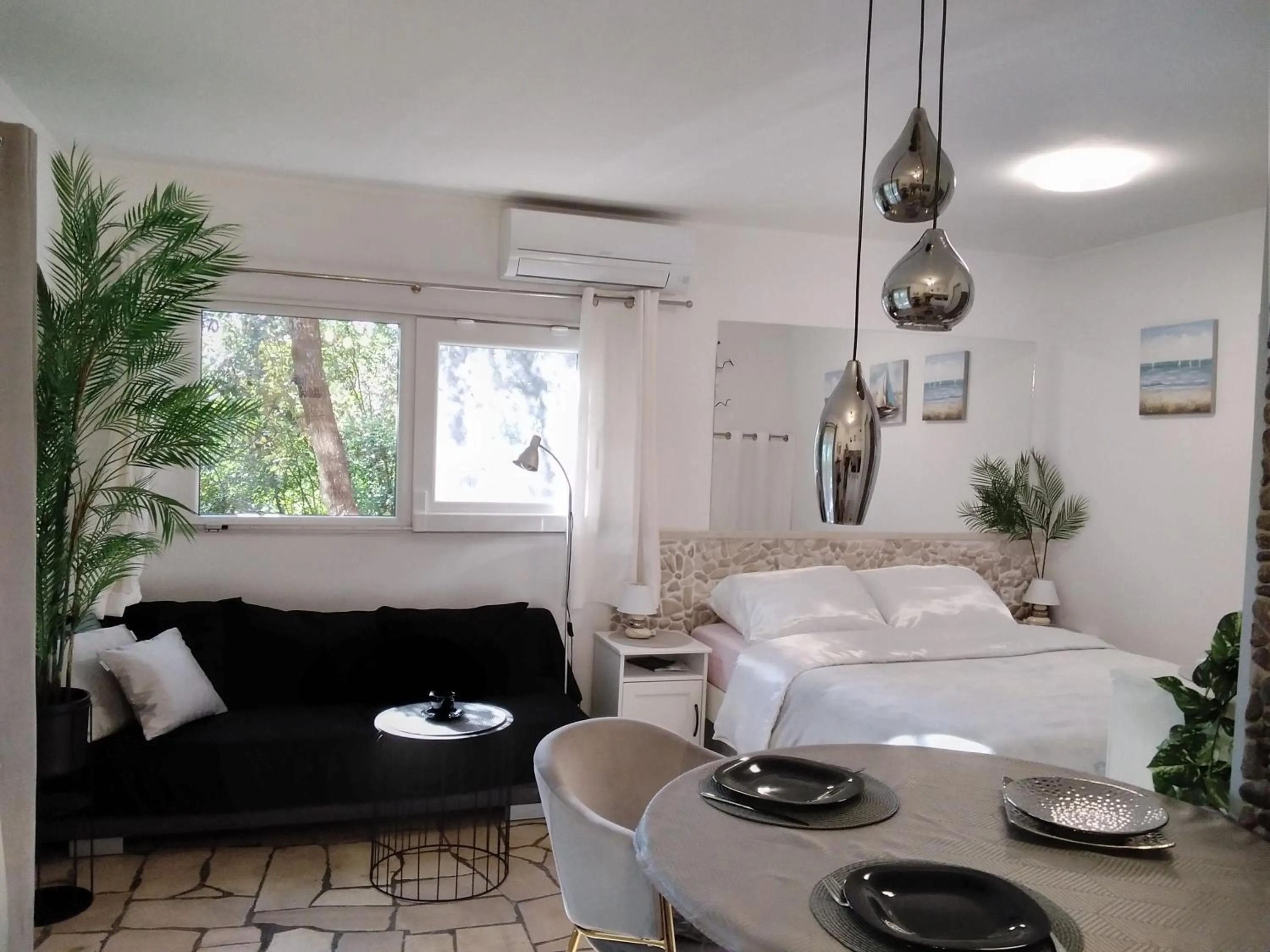 Living room, Bed in Relax tiny villas 40 meters of the beach