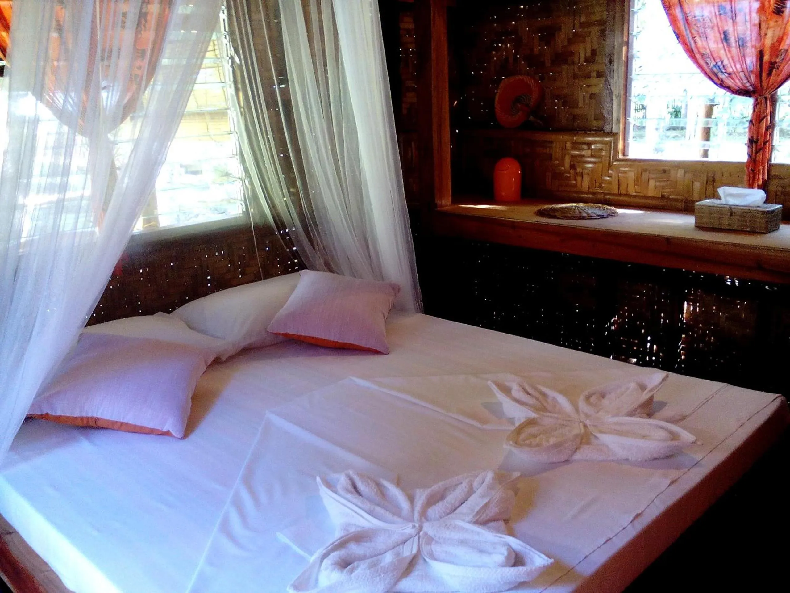 Decorative detail, Bed in Nypa Style Resort Camiguin