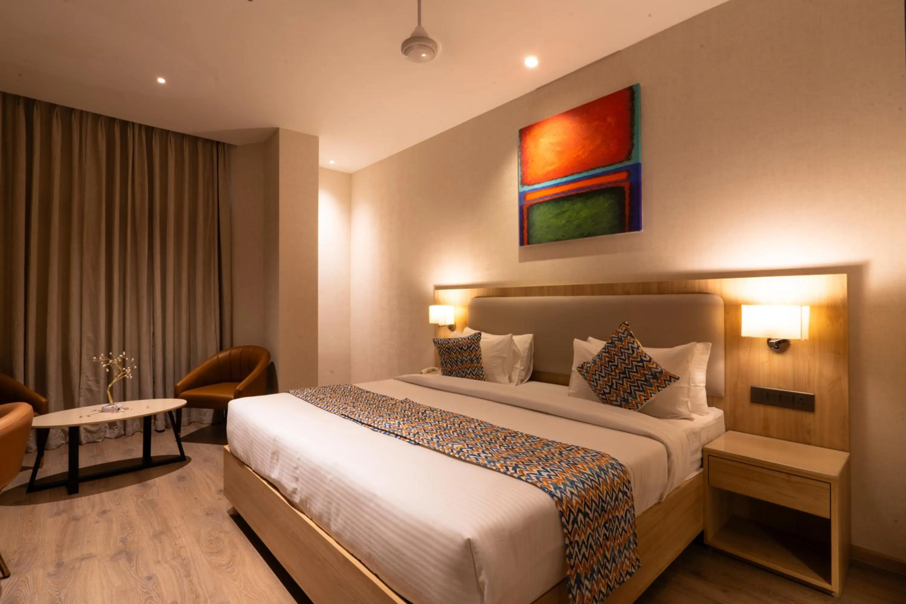 Bedroom, Bed in Hotel Bluestone Prime Nehru Place by The Cosy hotels